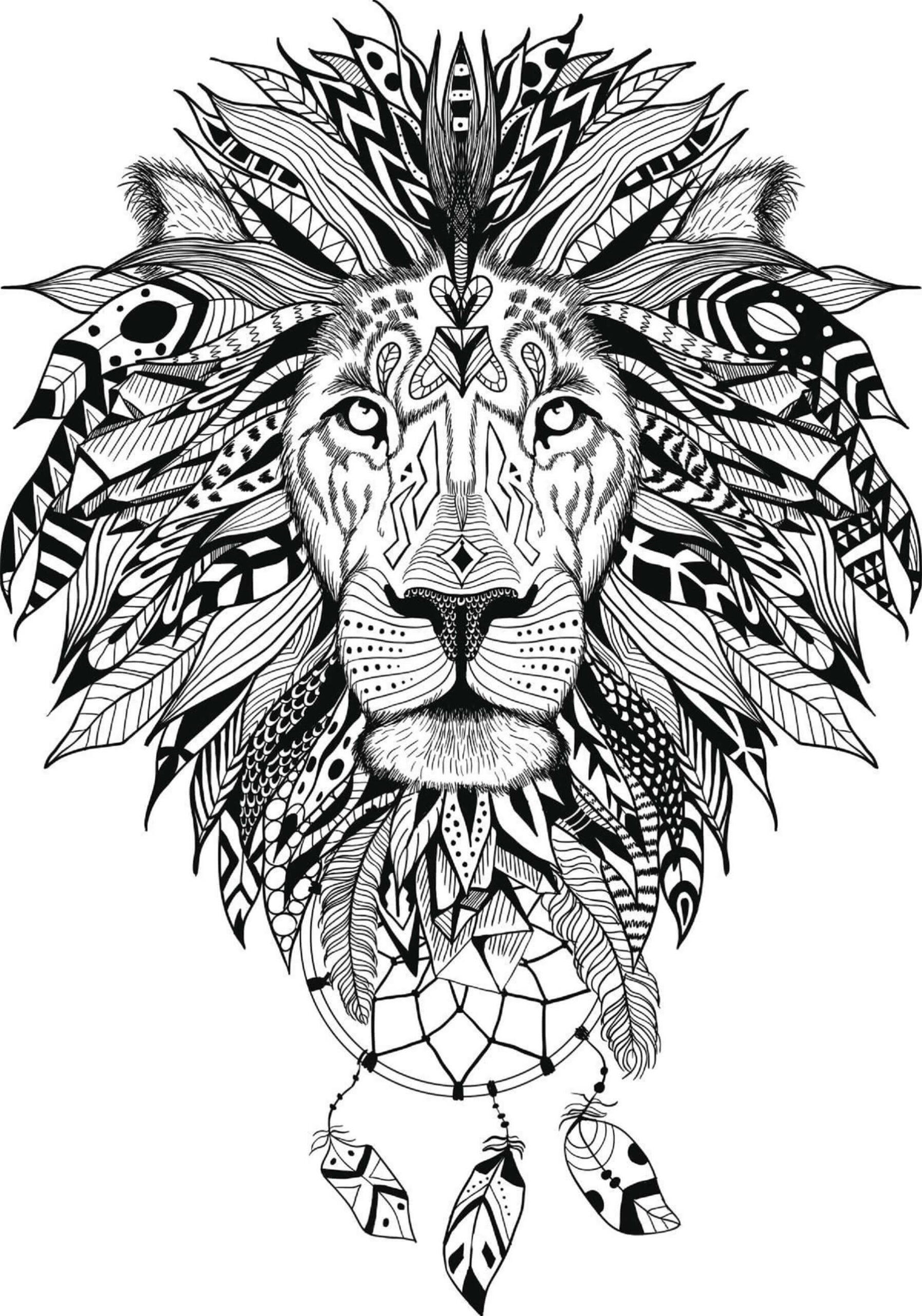 Mandala Antistress Lion Coloring Page Mandala