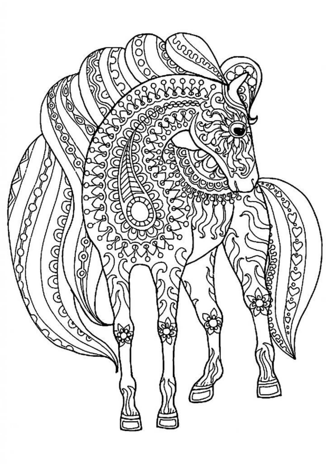 Mandala Beautiful Horse Coloring Page Mandalas
