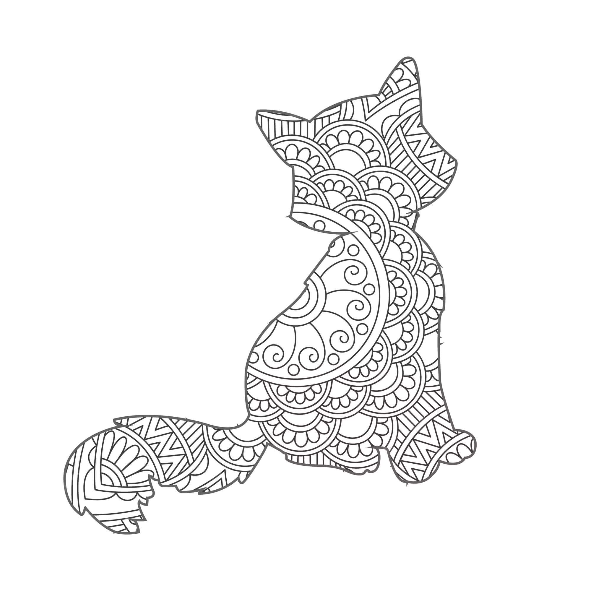 Mandala Cat Coloring Page – Sheet 18 Mandala