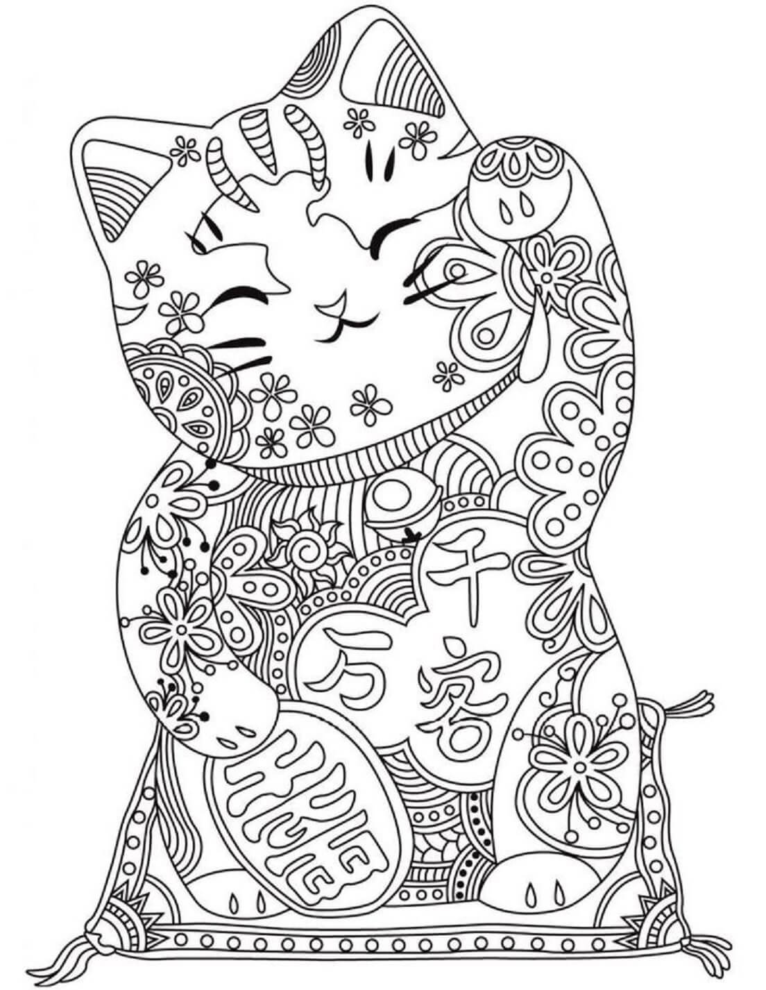 Mandala Cat Coloring Page – Sheet 21 Mandala
