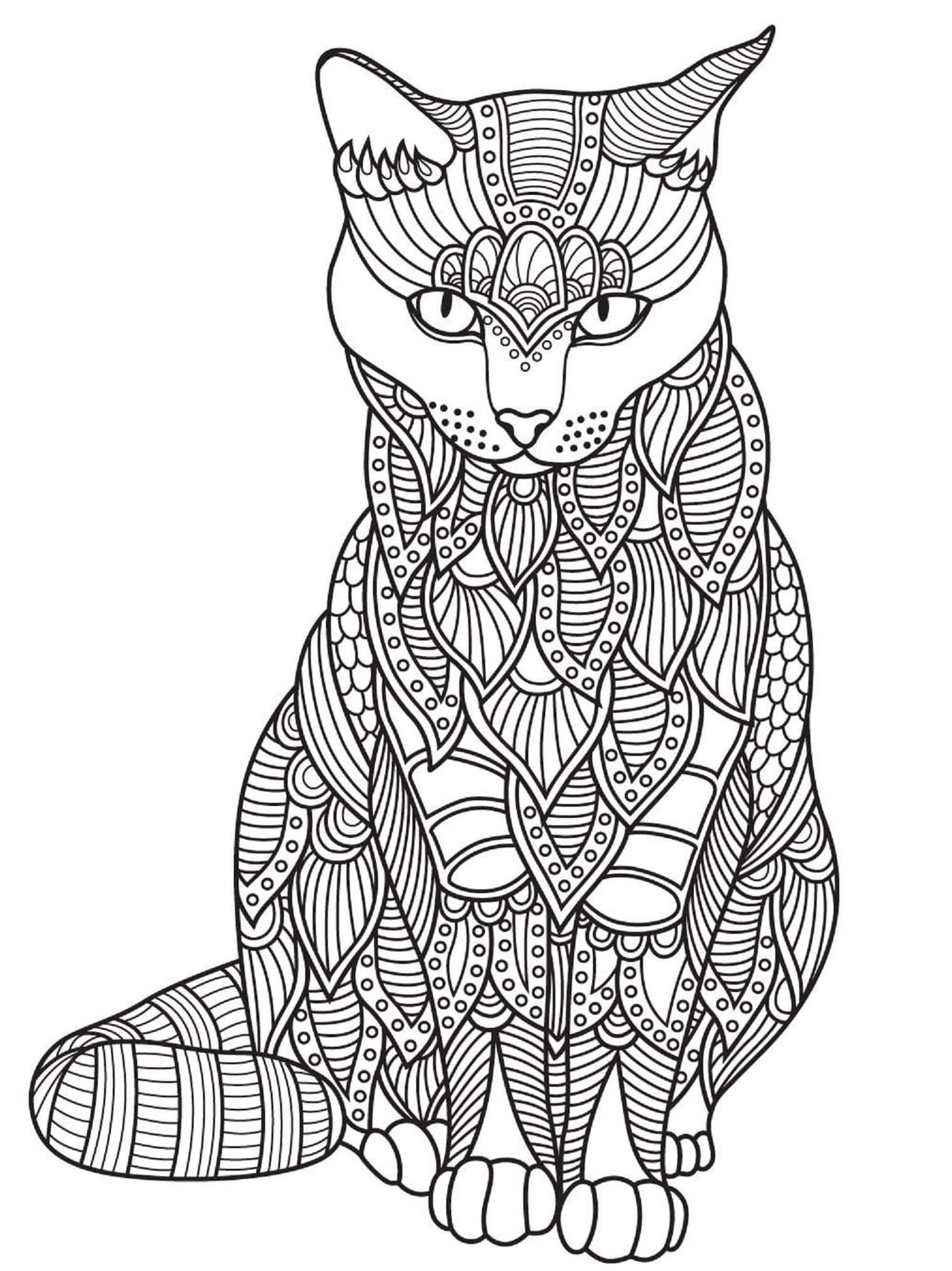 Mandala Cat Coloring Page – Sheet 23 Mandala
