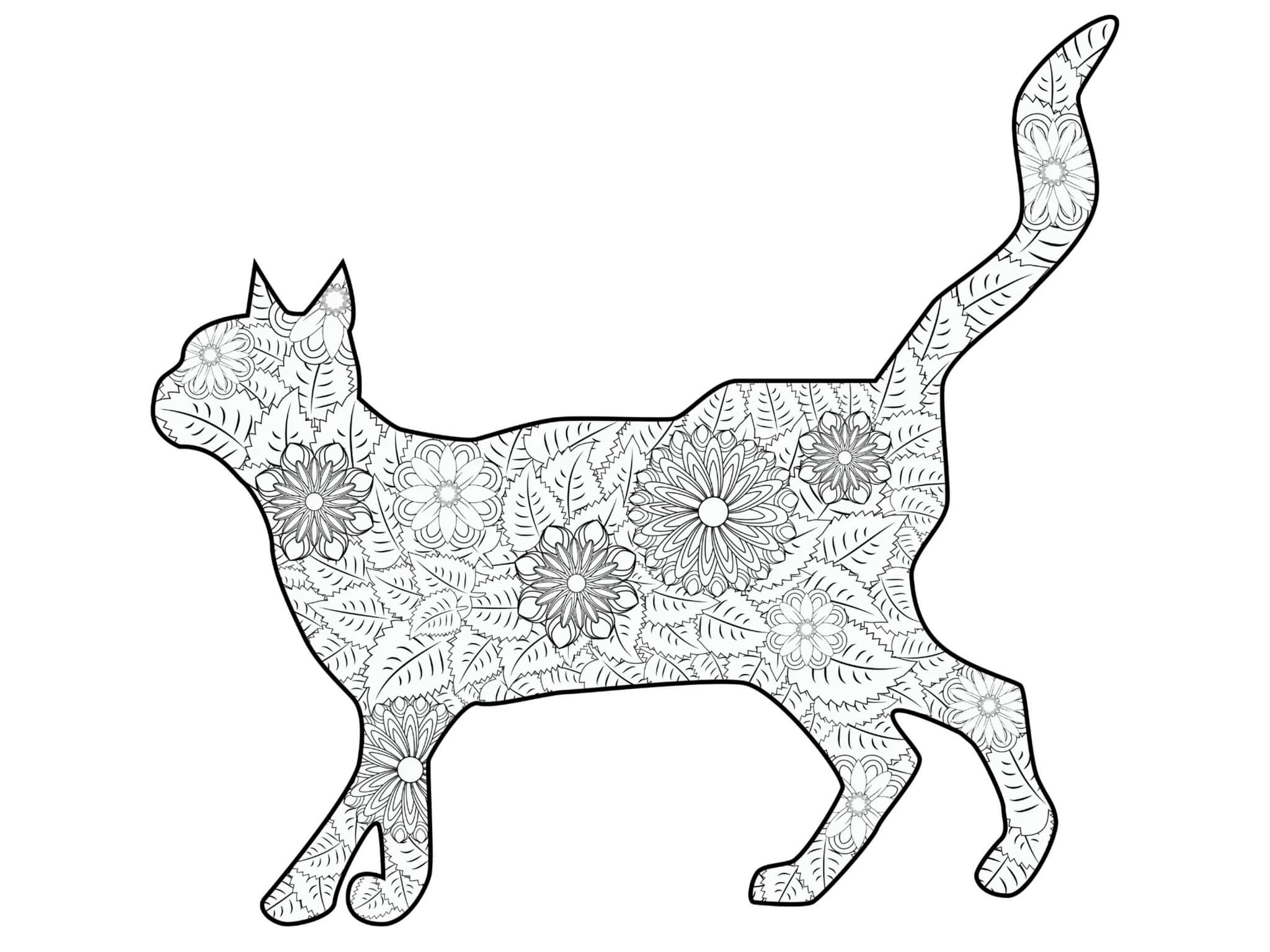 Mandala Cat Coloring Page – Sheet 9 Mandalas