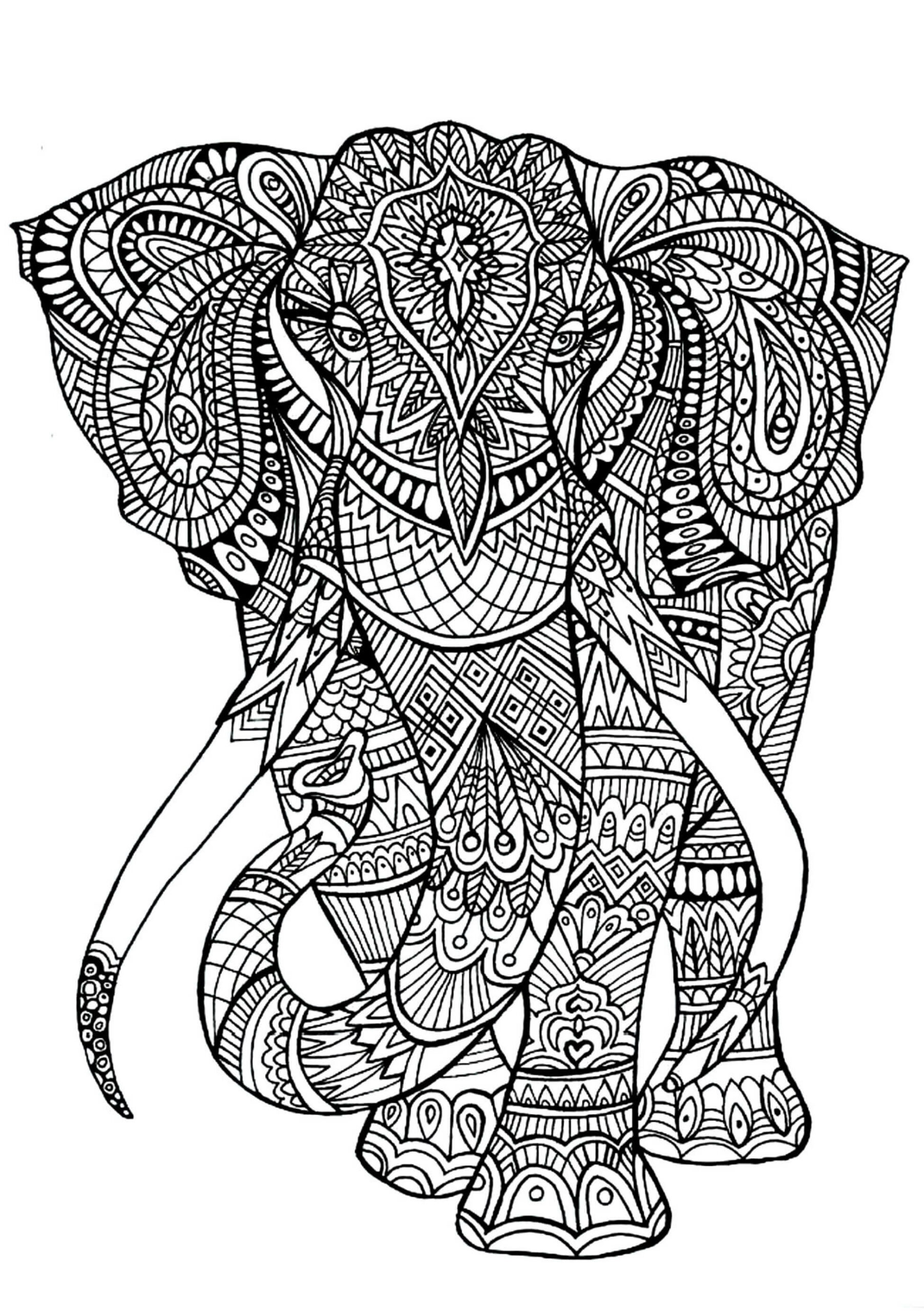 Mandala Cool Elephant Coloring Page Mandalas