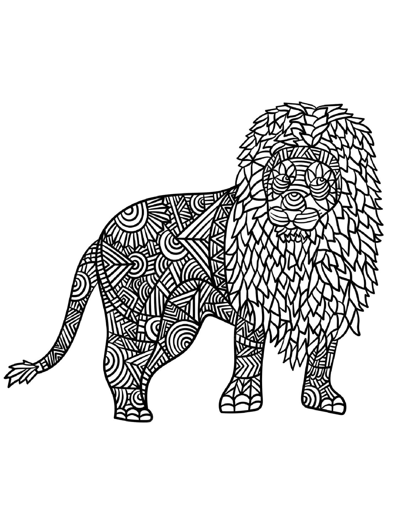 Mandala Cool Lion Coloring Page Mandalas