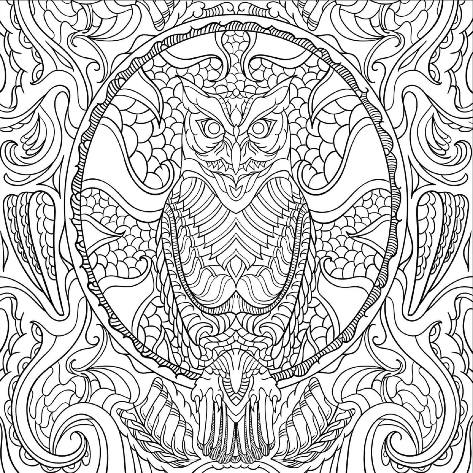 Mandala Cool Owl Coloring Page Mandalas
