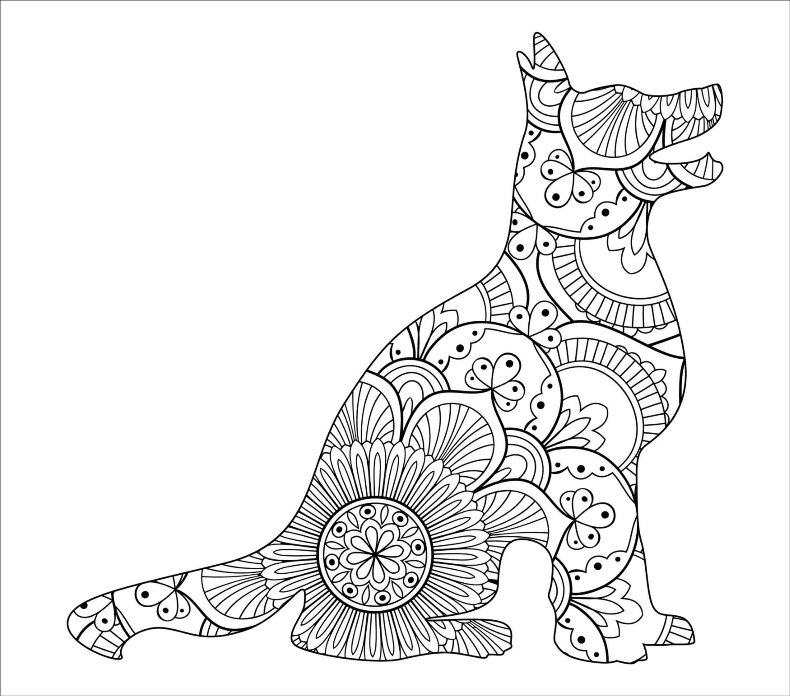 Mandala Dog Coloring Page – Sheet 1 Mandala