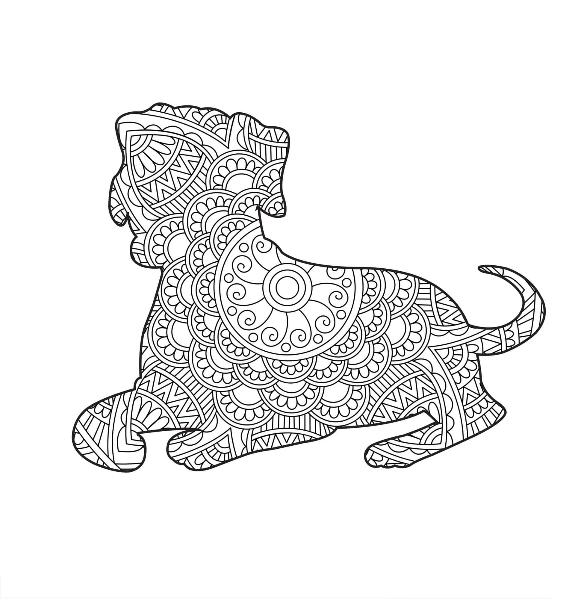 Mandala Dog Coloring Page - Sheet 10 Mandalas