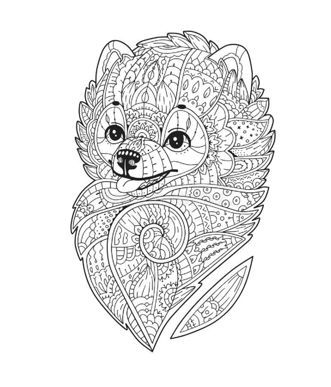 Mandala Dog Coloring Page – Sheet 13 Mandala