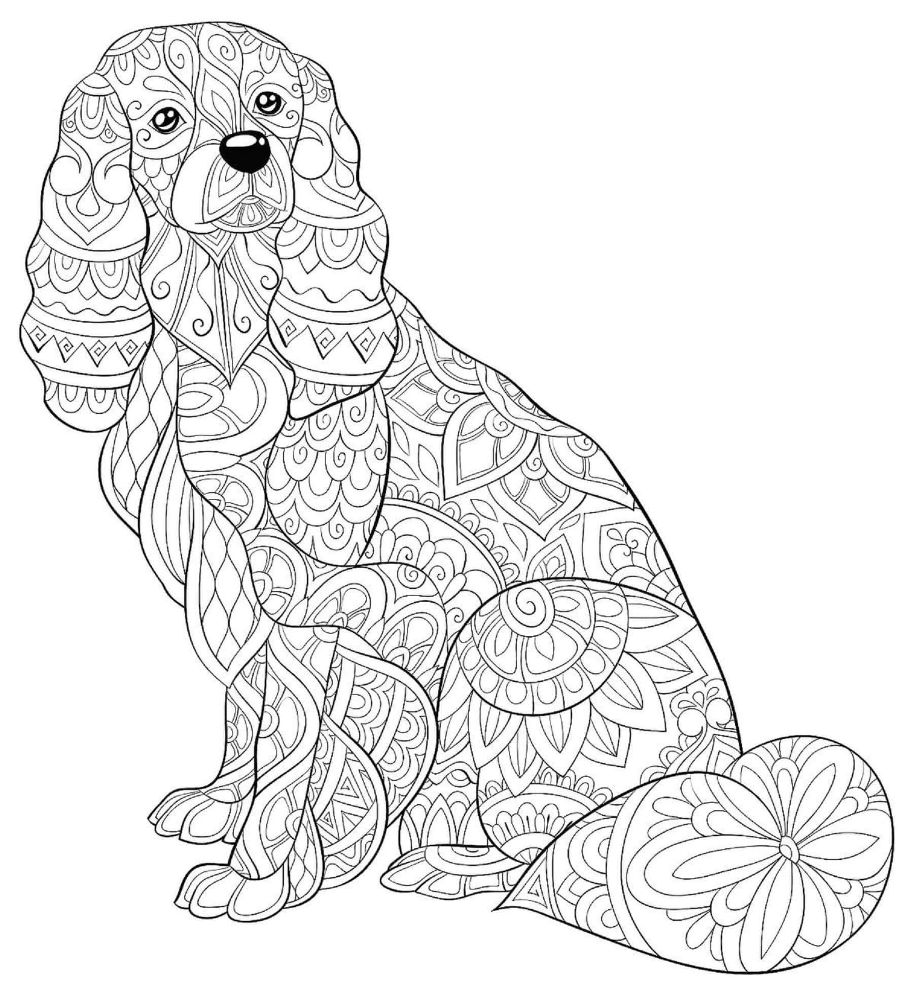 Mandala Dog Coloring Page - Sheet 3 Mandalas