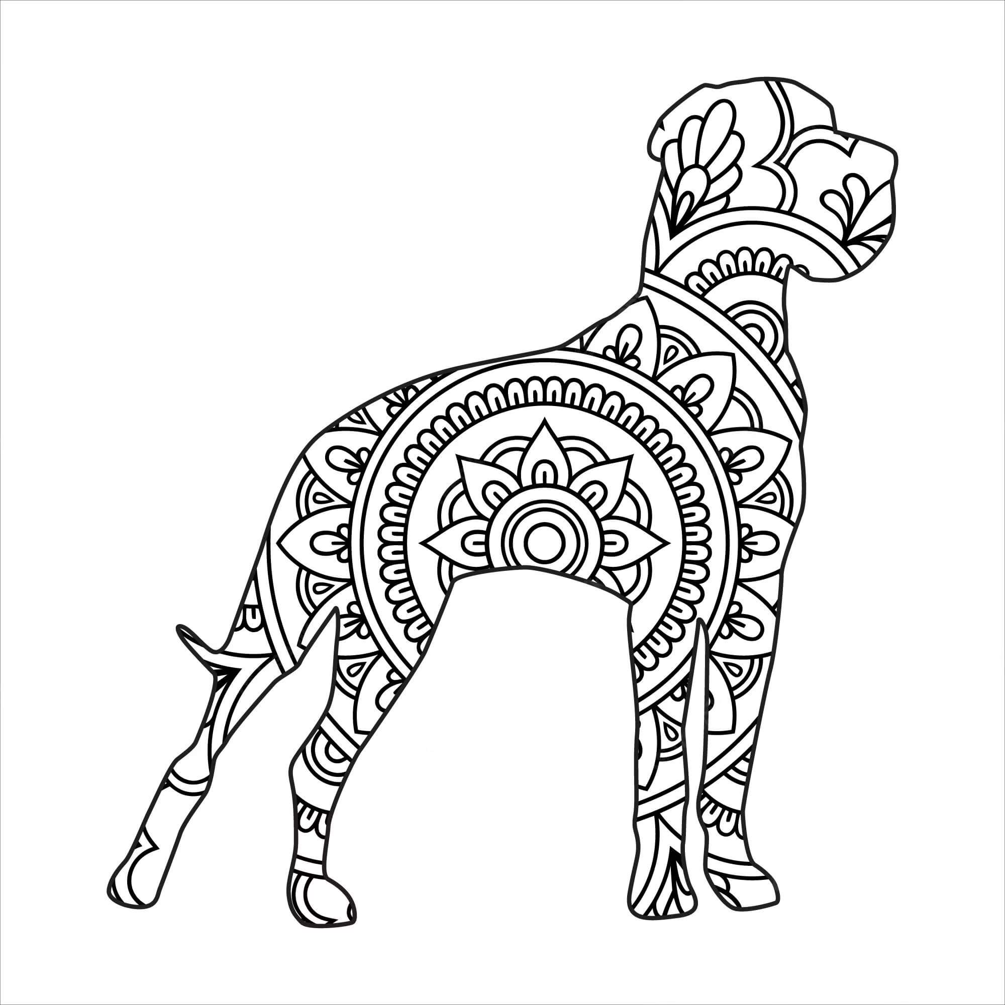 Mandala Dog Coloring Page – Sheet 5 Mandala