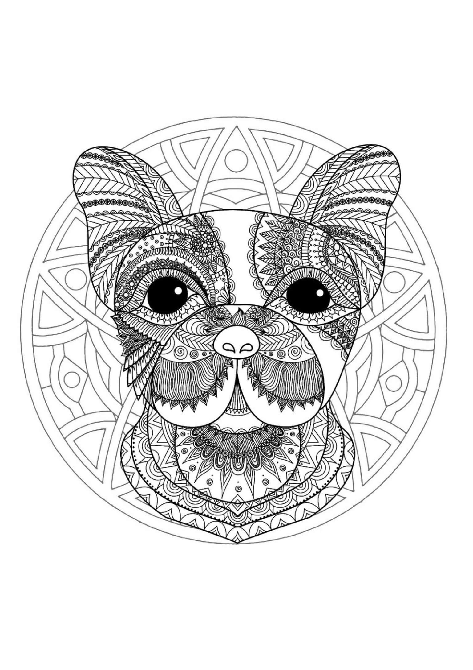 Mandala Dog Head Coloring Page Mandalas