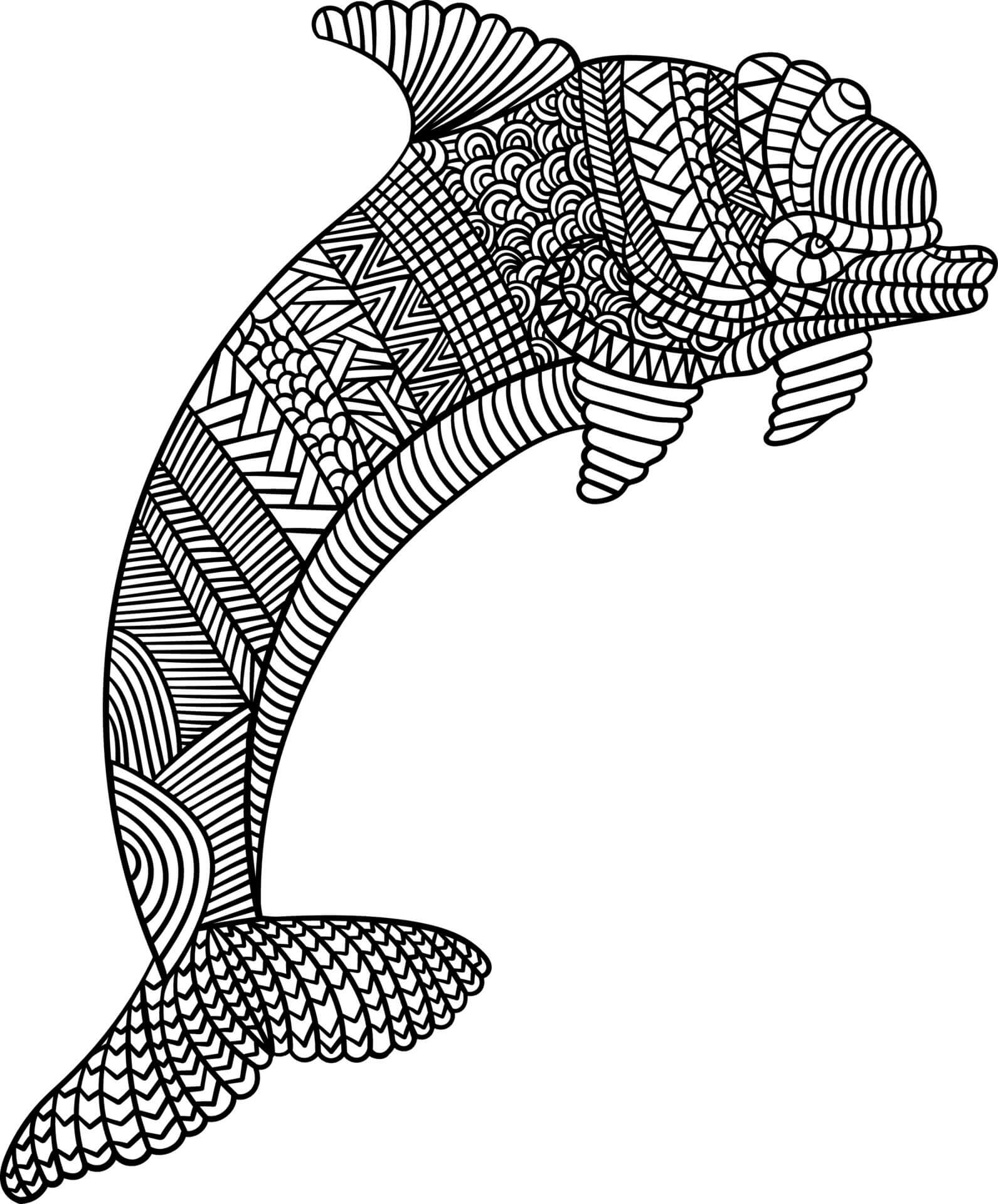 Mandala Dolphin Coloring Page - Sheet 5 Mandalas