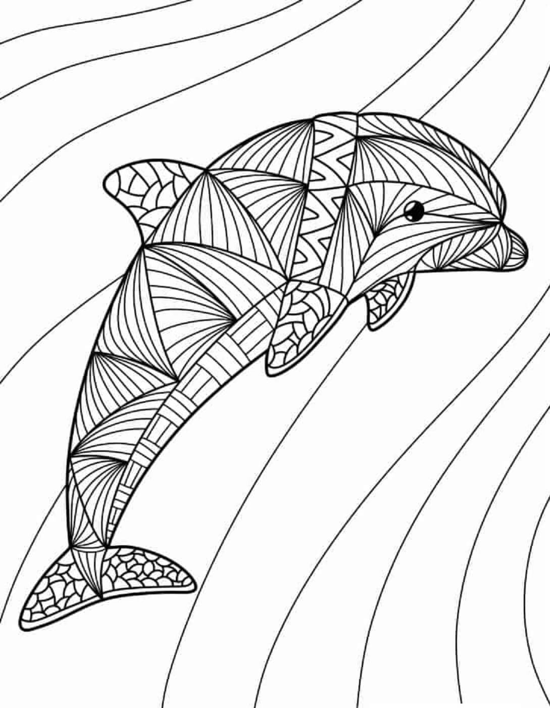 Mandala Dolphin Coloring Page - Sheet 7 Mandalas