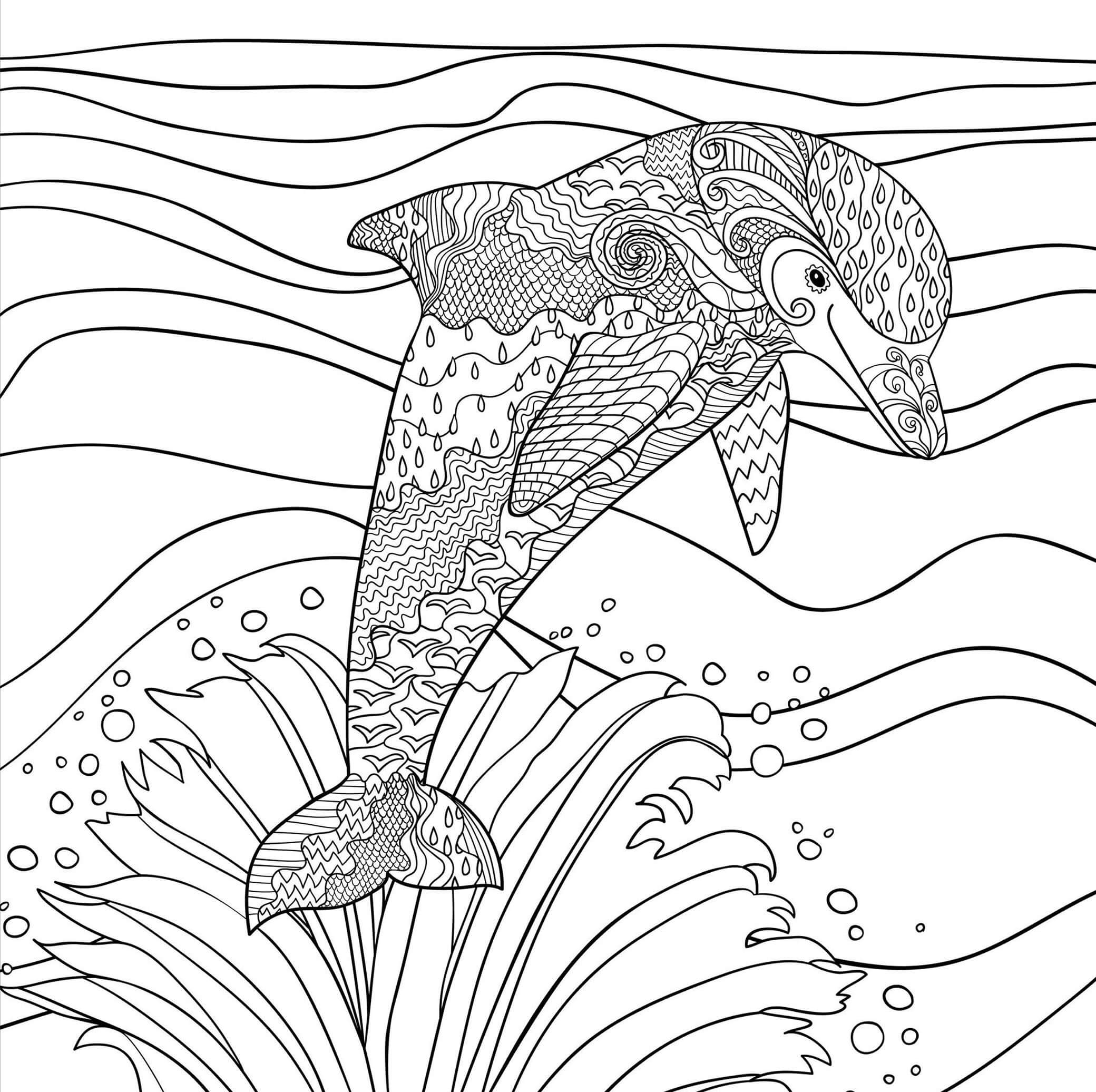 Mandala Dolphin Coloring Page - Sheet 9 Mandalas