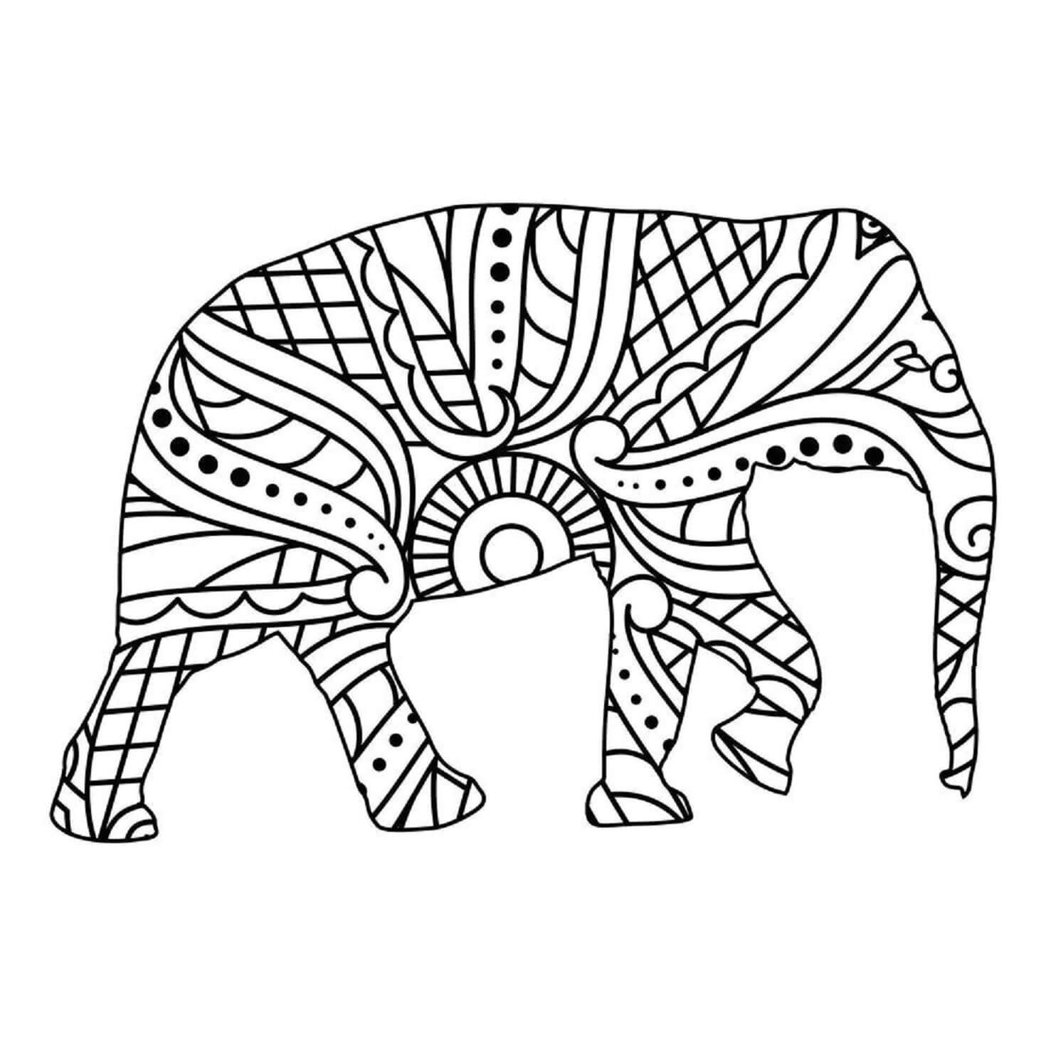 Mandala Elephant Coloring Page - Sheet 12 Mandalas