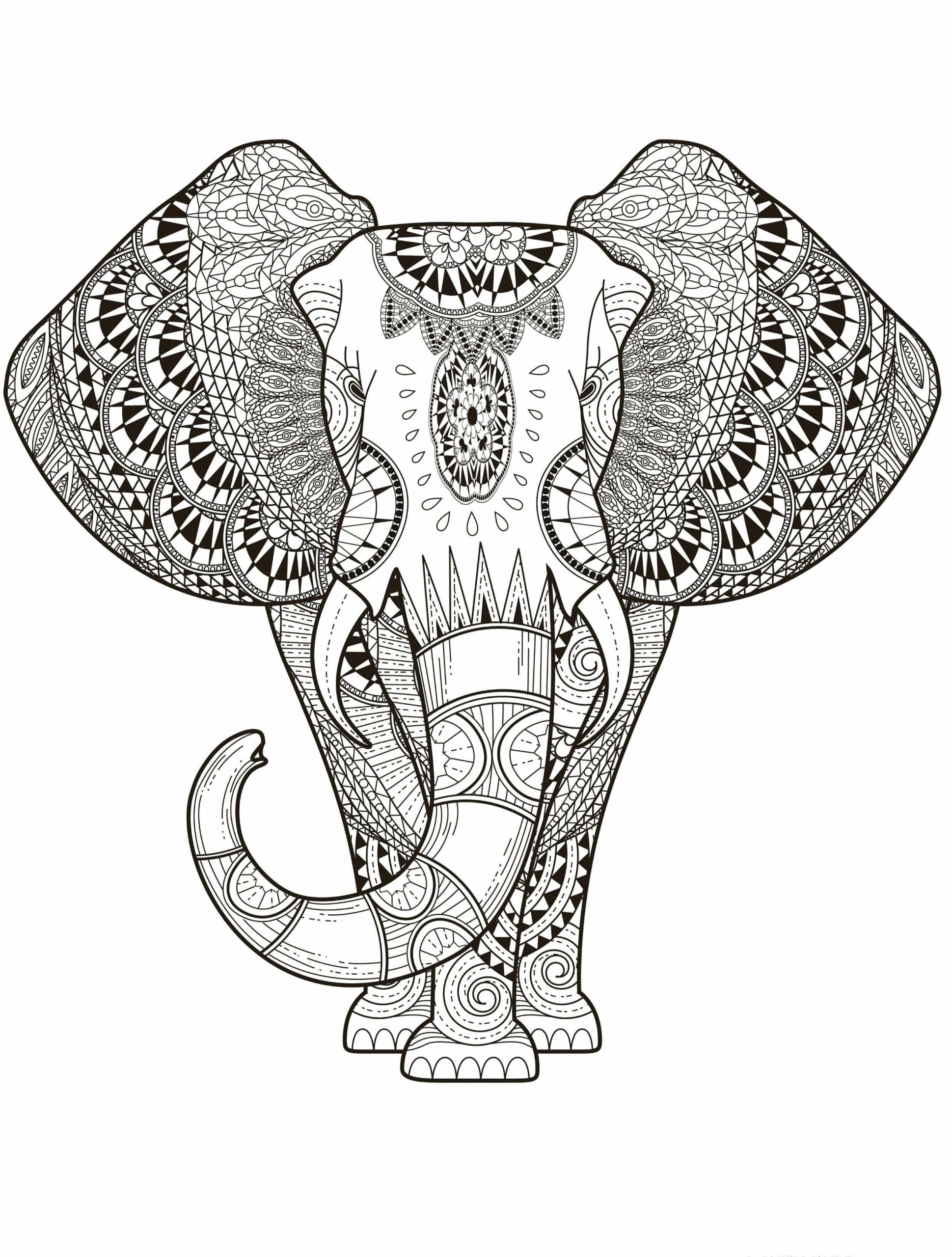 Mandala Elephant Coloring Page - Sheet 3 Mandalas