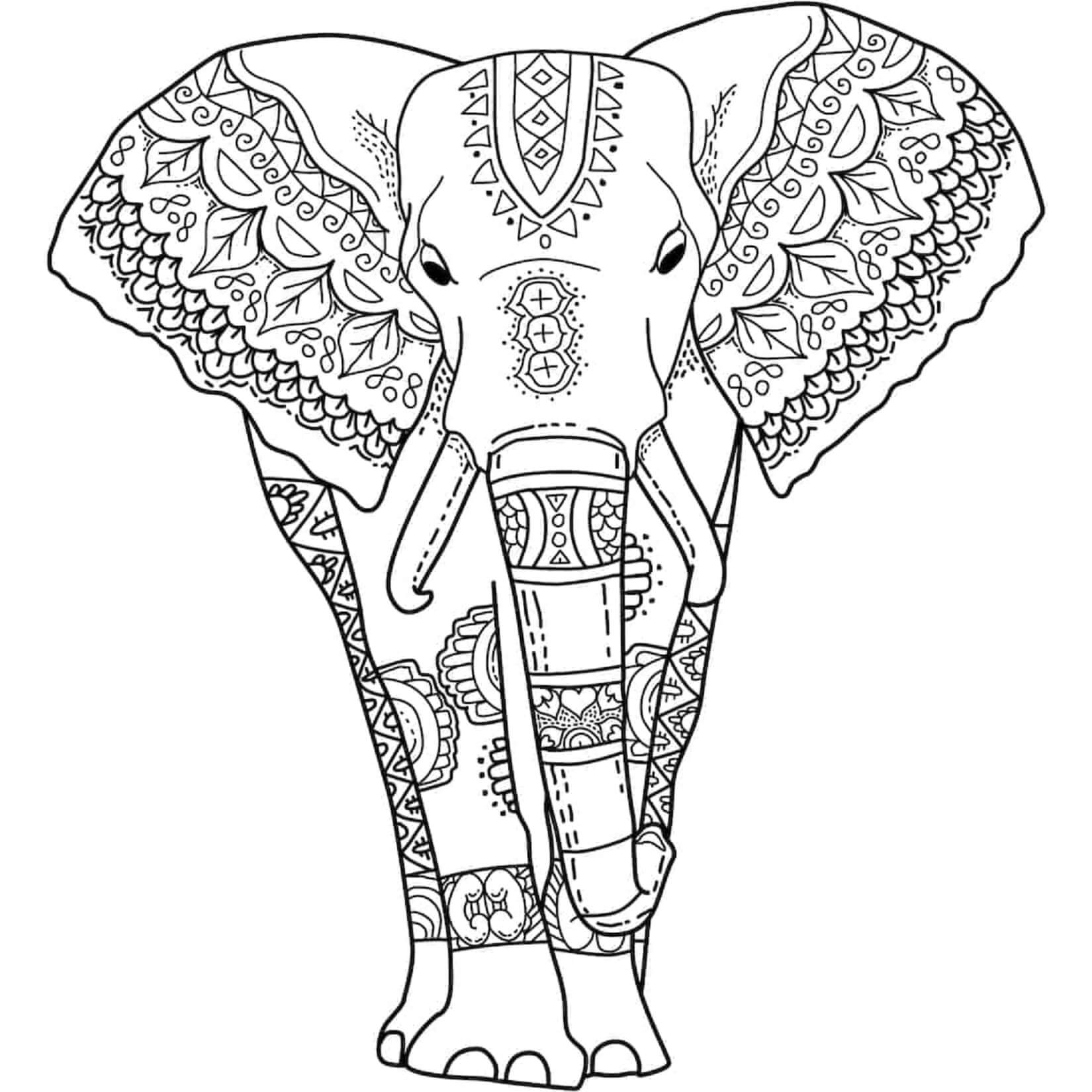 Mandala Elephant Face Coloring Page Mandalas