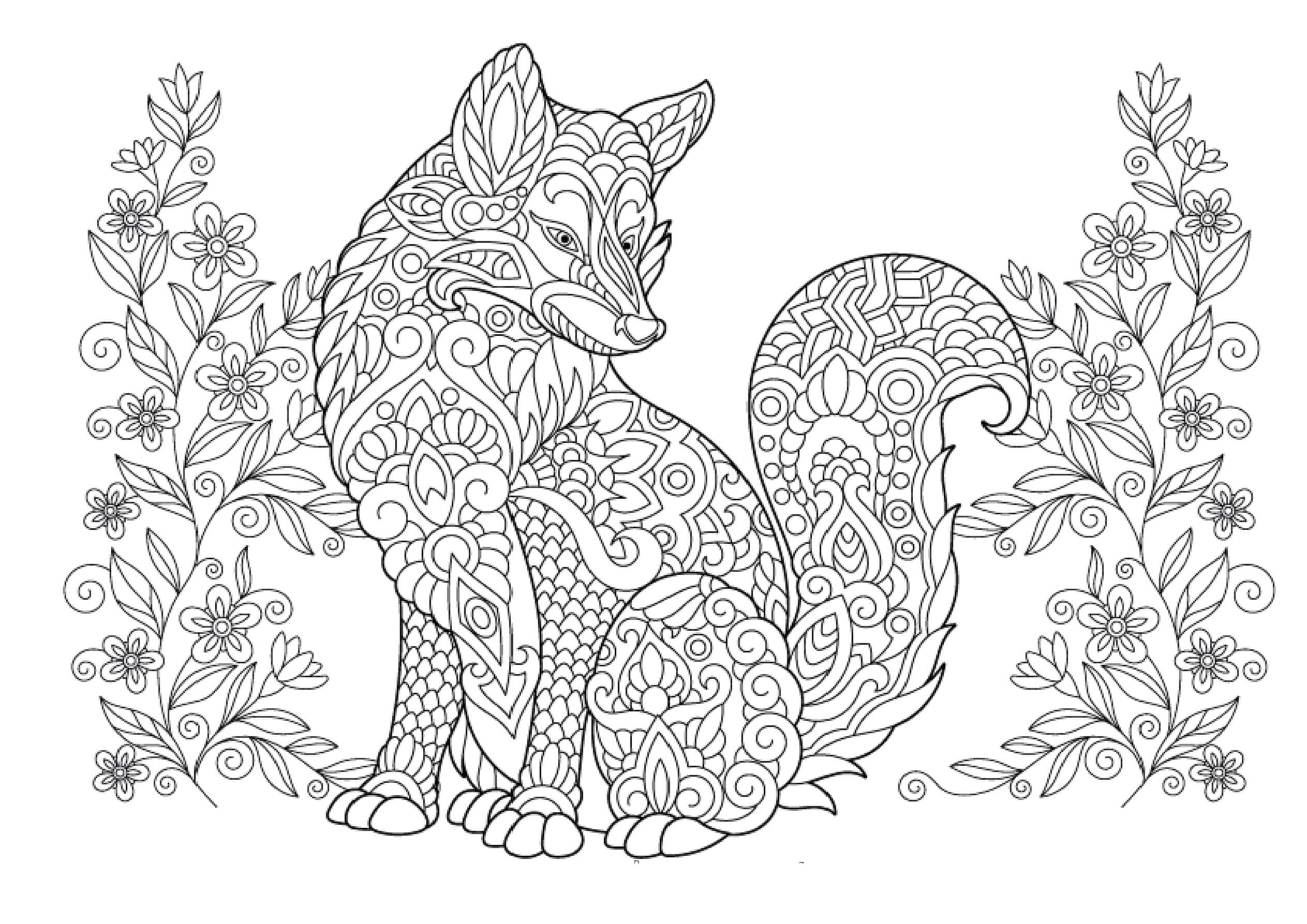 Mandala Fox Coloring Page - Sheet 3 Mandalas