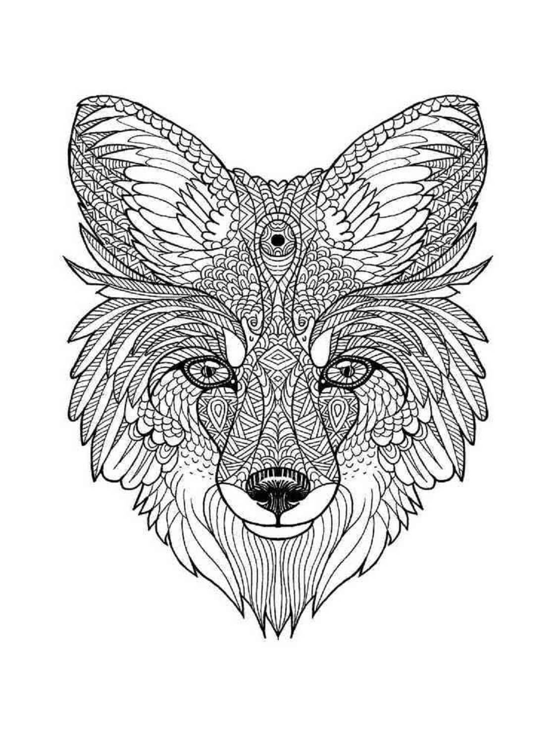Mandala Fox Coloring Page - Sheet 8 Mandalas