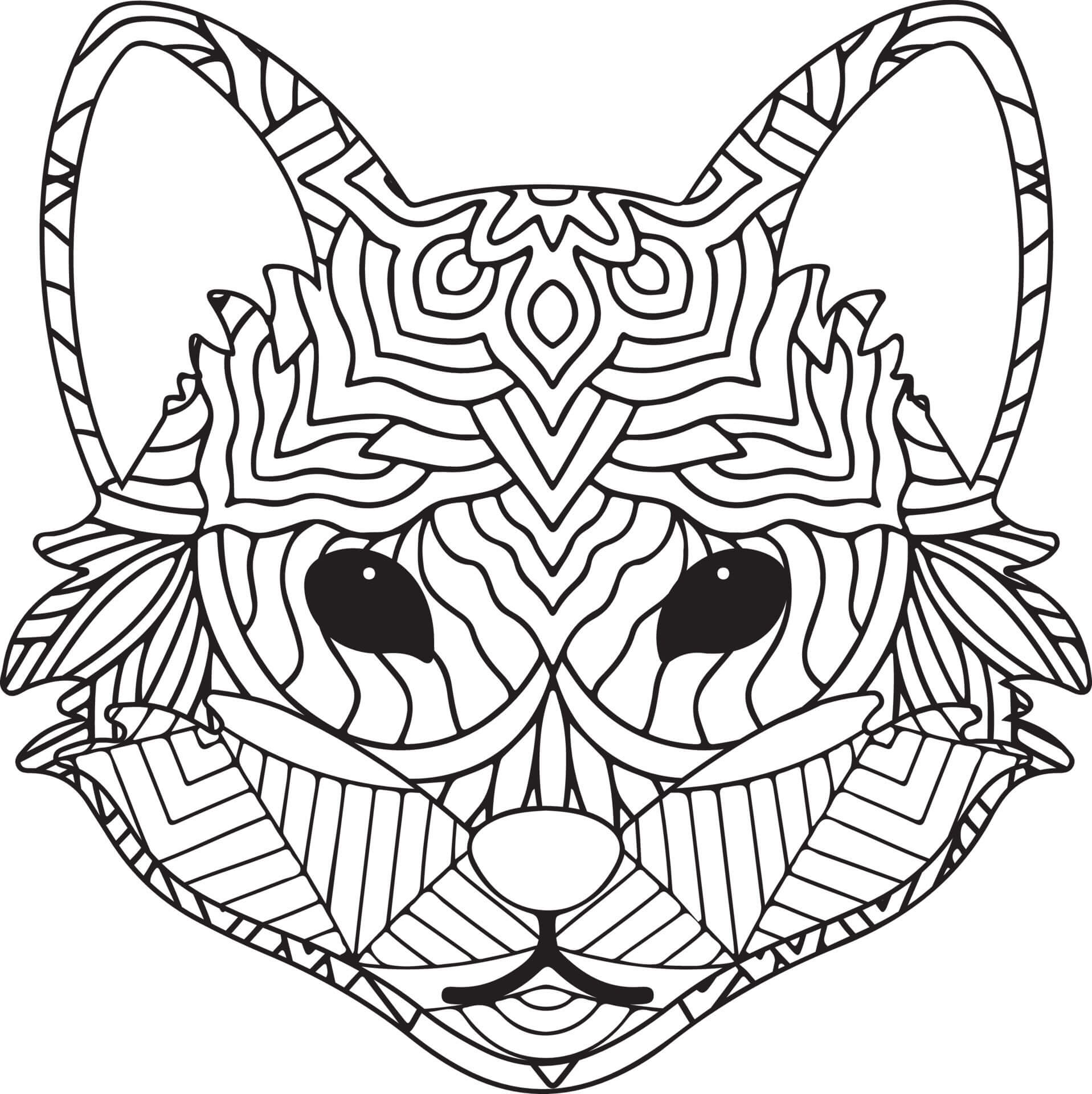 Mandala Fox Head Coloring Page Mandalas