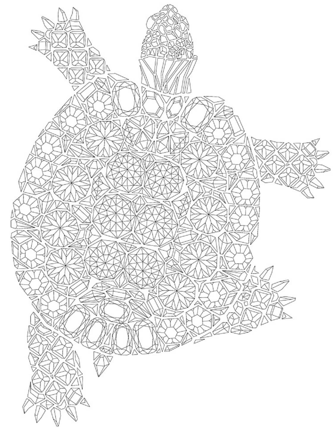 Mandala Gemstone Turtle Coloring Page Mandalas