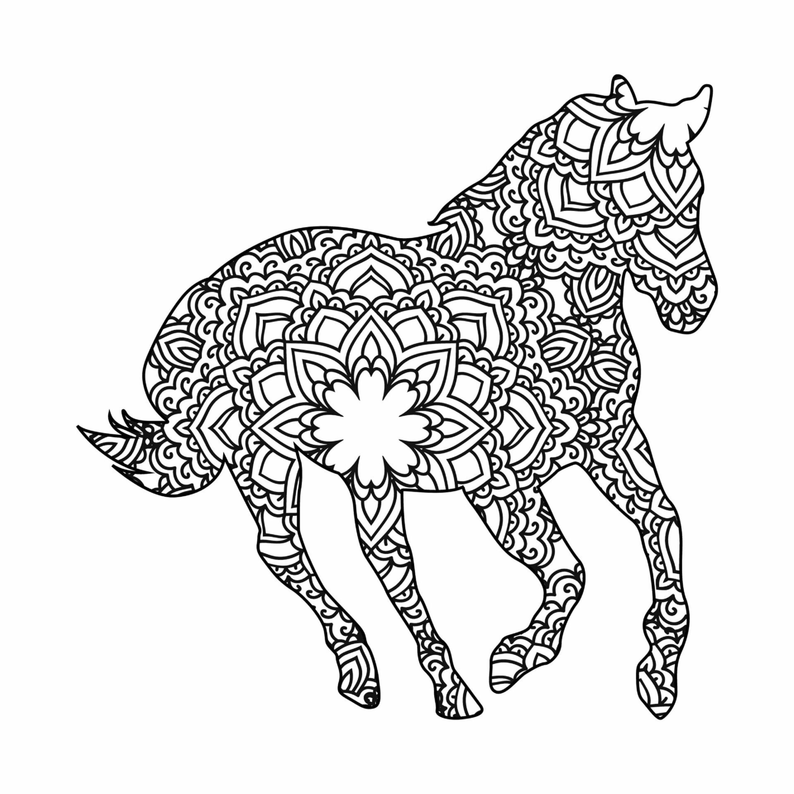 Mandala Horse Coloring Page – Sheet 10 Mandala