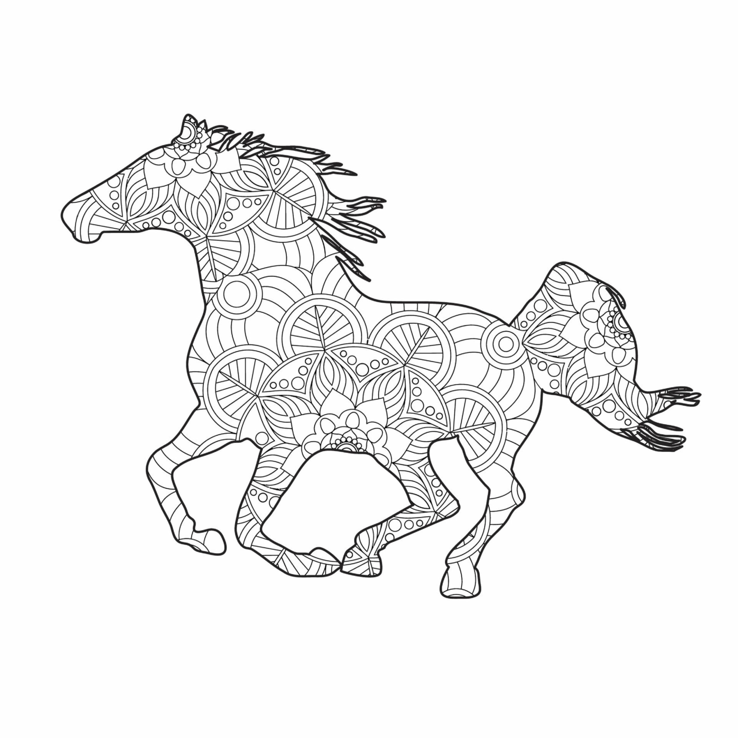 Mandala Horse Coloring Page – Sheet 11 Mandala