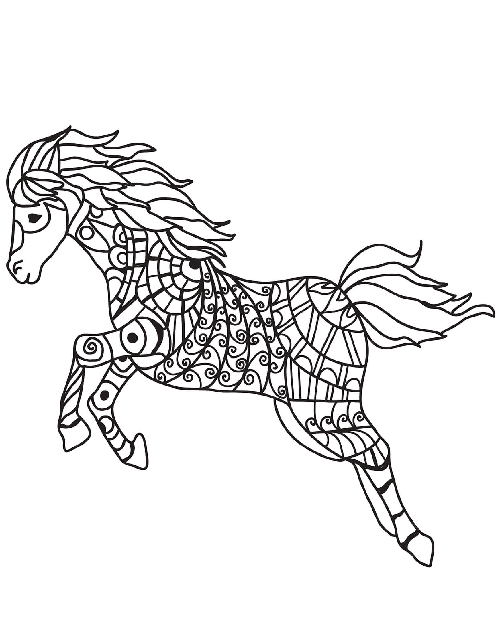 Mandala Horse Coloring Page – Sheet 16 Mandala