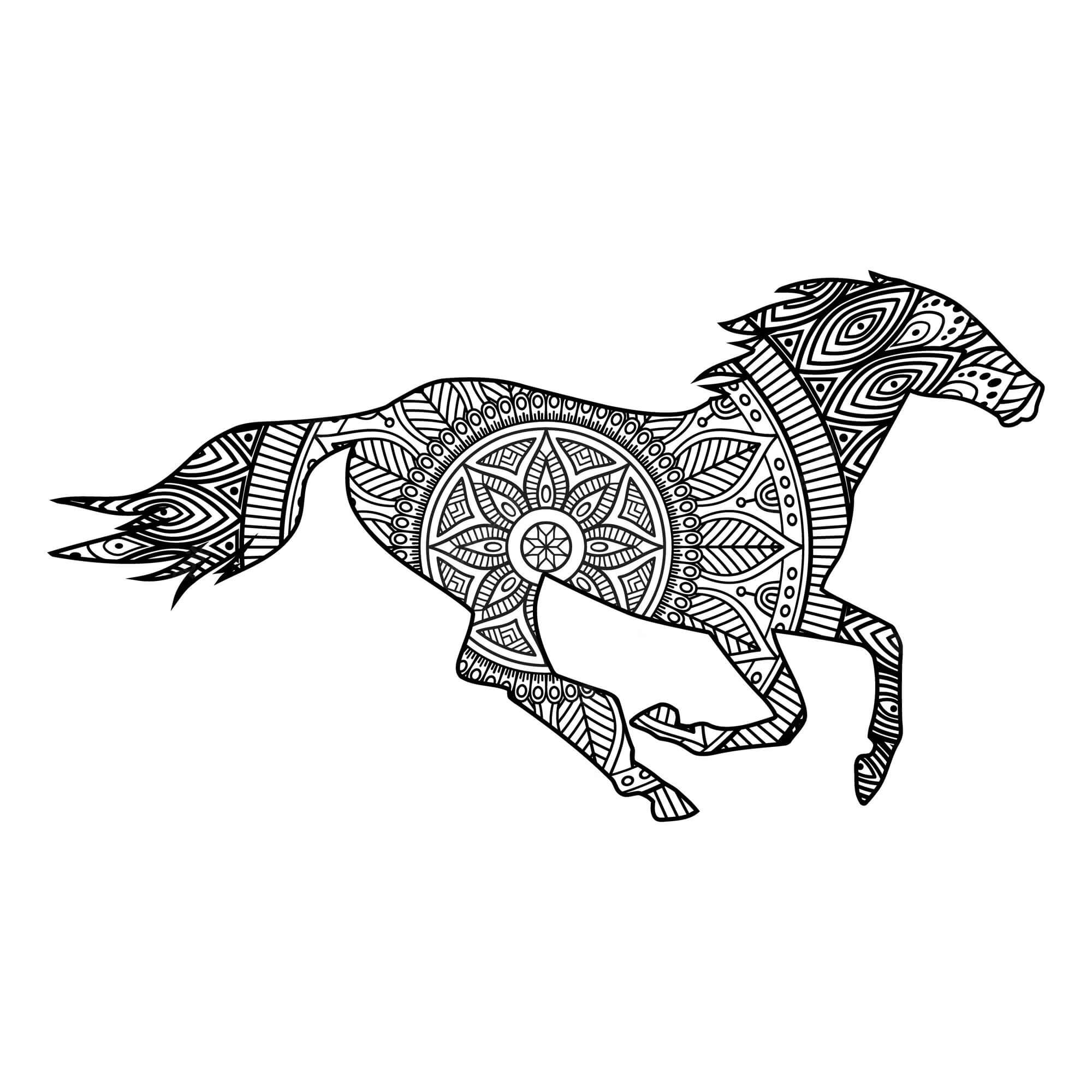 Mandala Horse Coloring Page – Sheet 17 Mandala