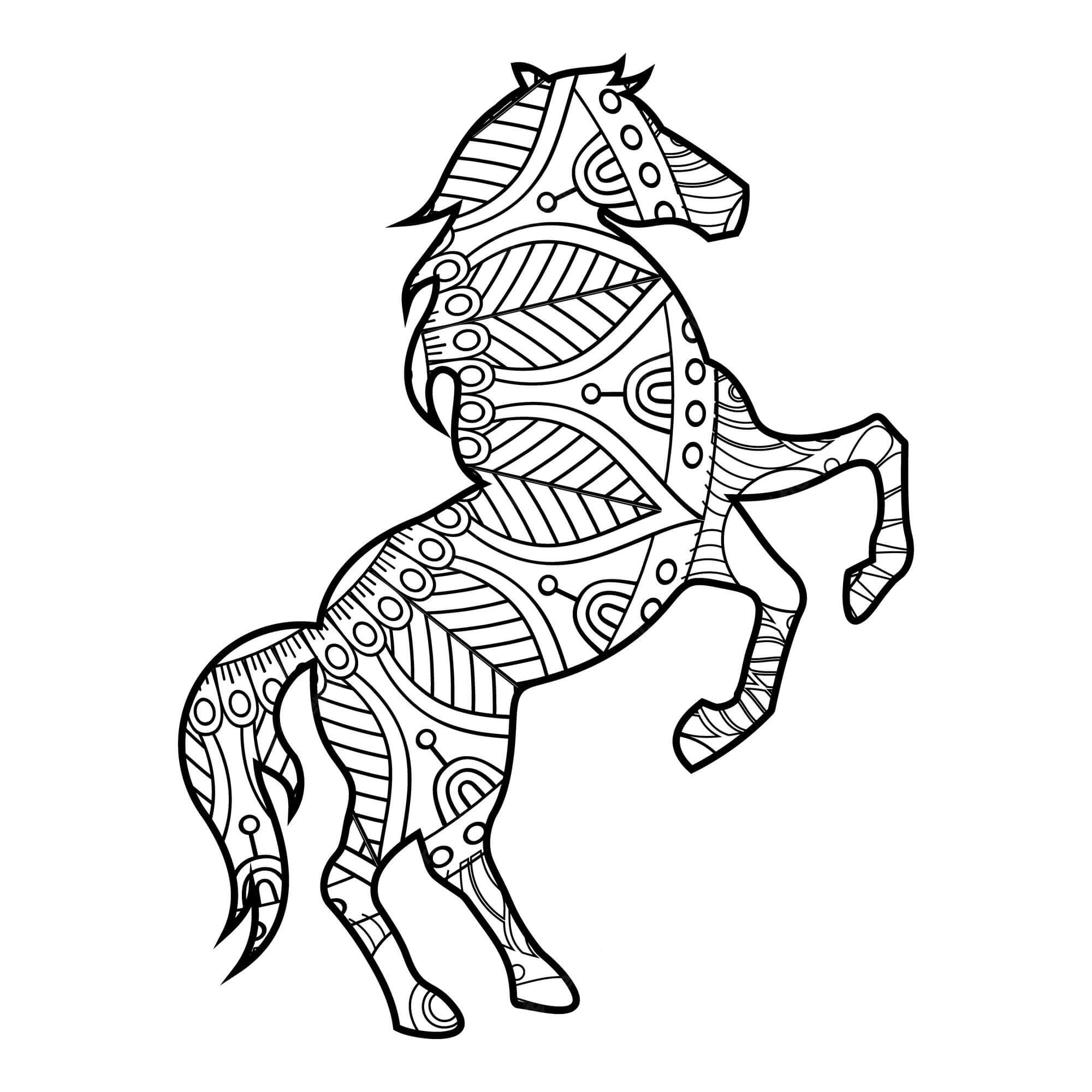 Mandala Horse Coloring Page – Sheet 2 Mandalas