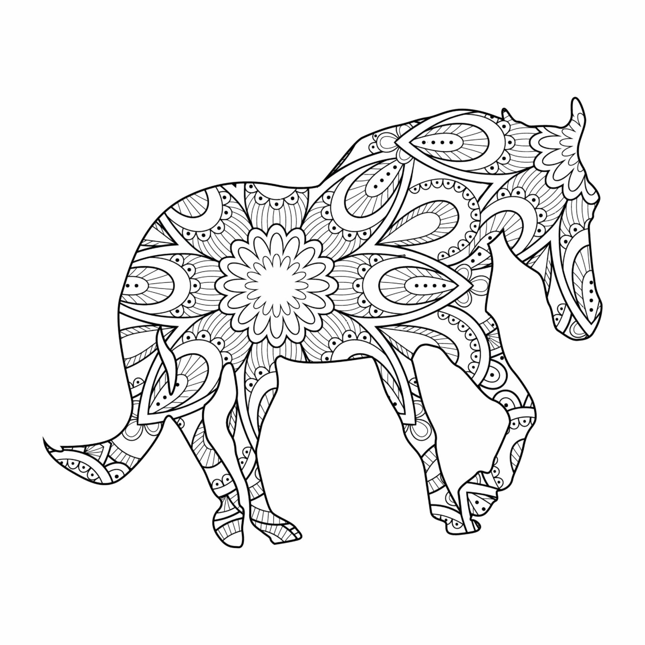 Mandala Horse Coloring Page – Sheet 5 Mandala