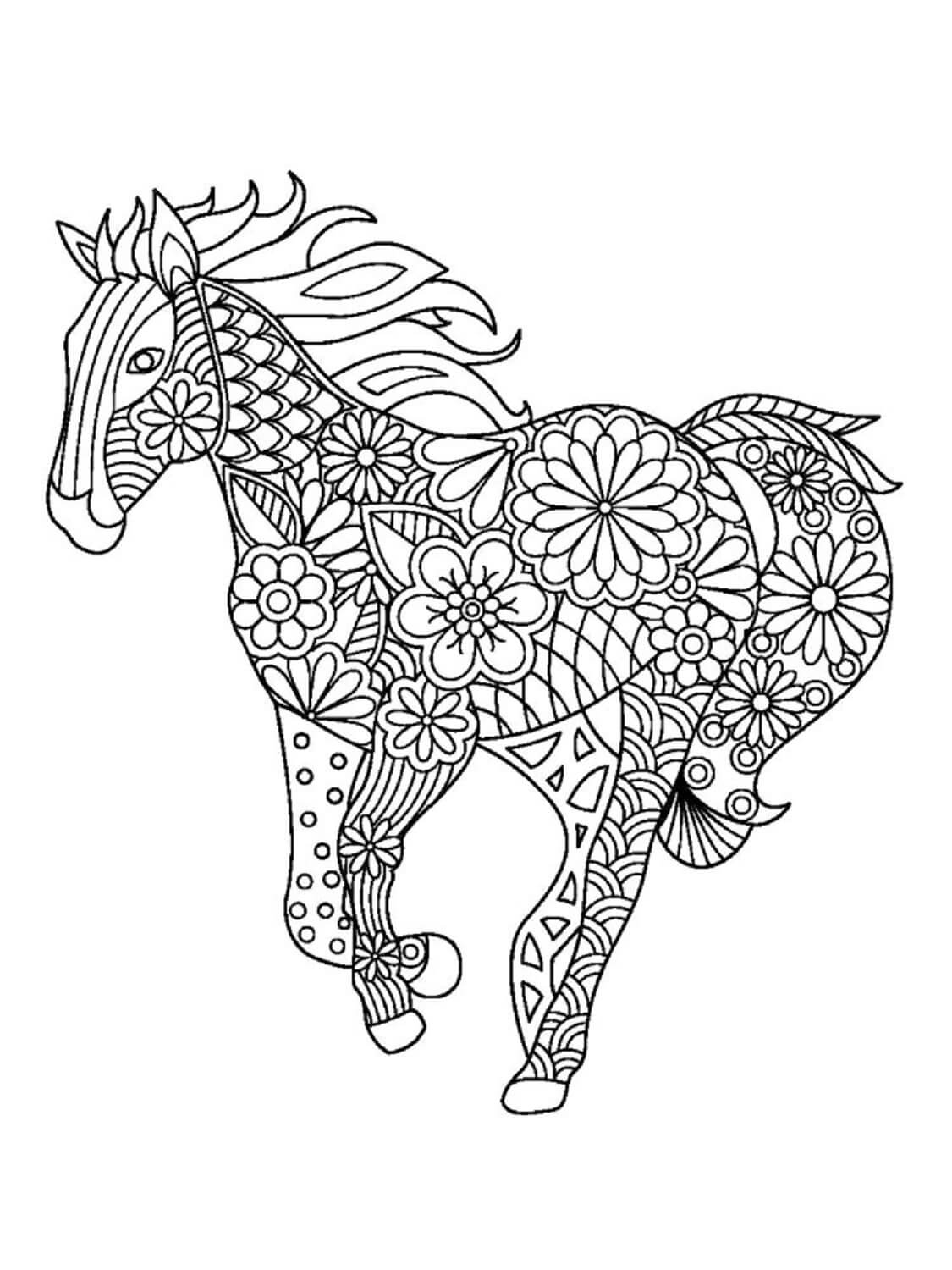 Mandala Horse Coloring Page – Sheet 8 Mandala