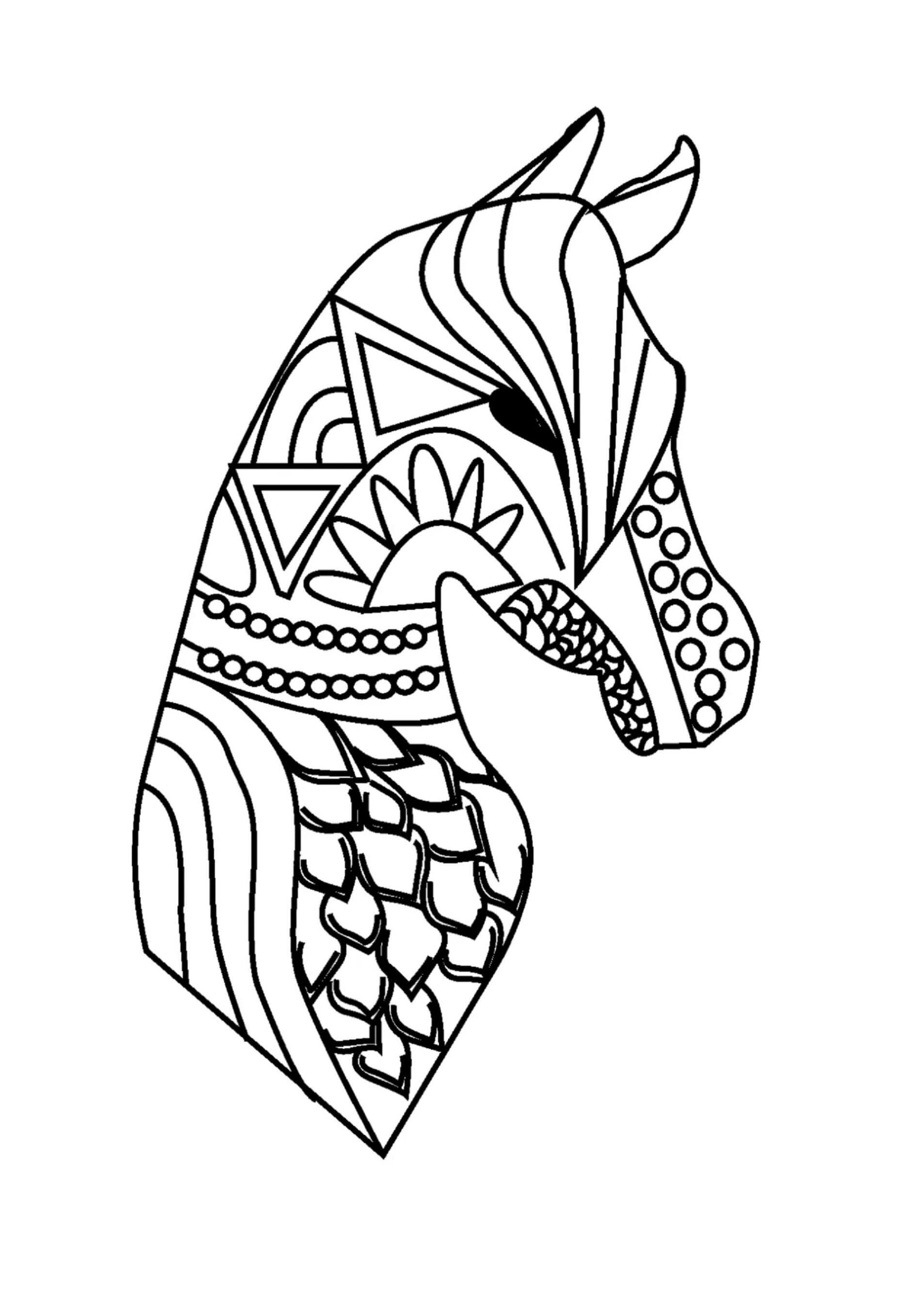 Mandala Horse Head Coloring Page Mandala