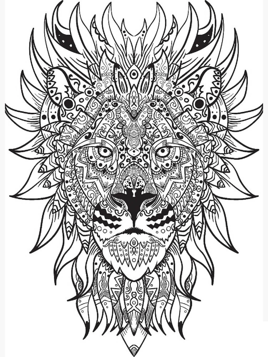 Mandala Lion Coloring Page - Sheet 11 Mandalas