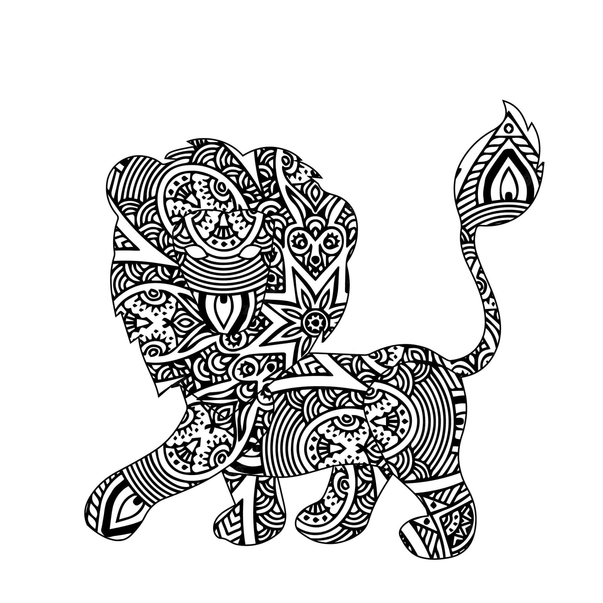 Mandala Lion Coloring Page – Sheet 13 Mandala