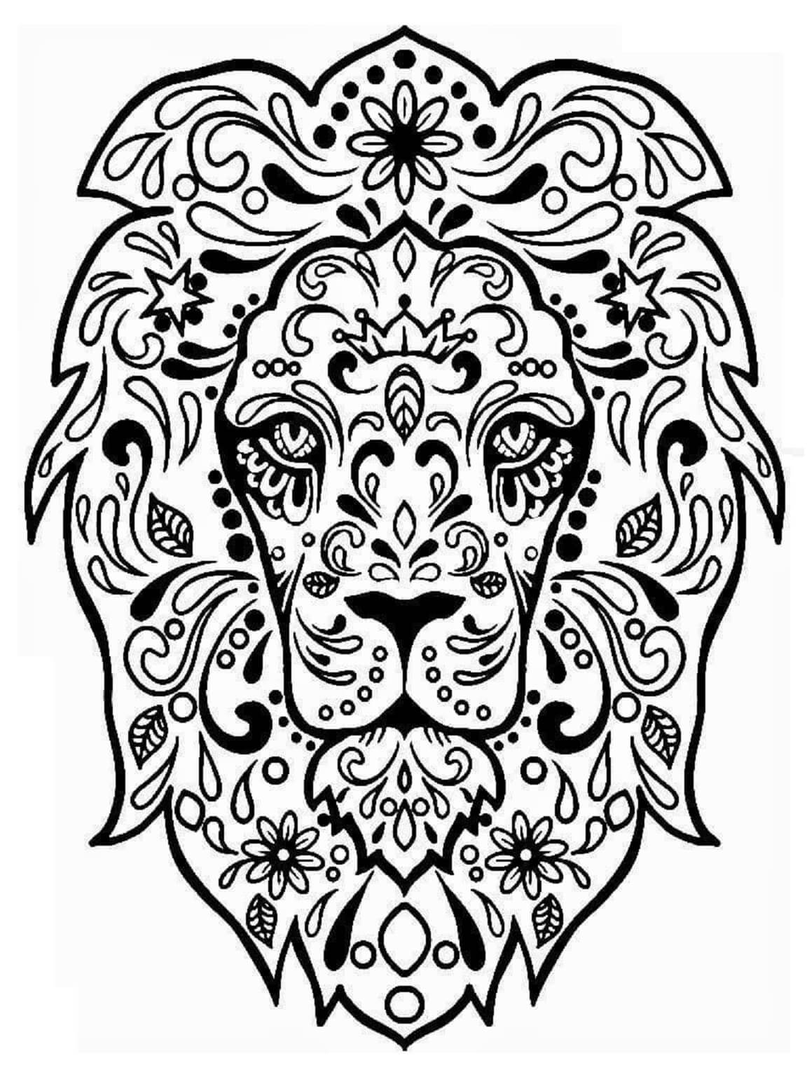 Mandala Lion Coloring Page - Sheet 2 Mandalas