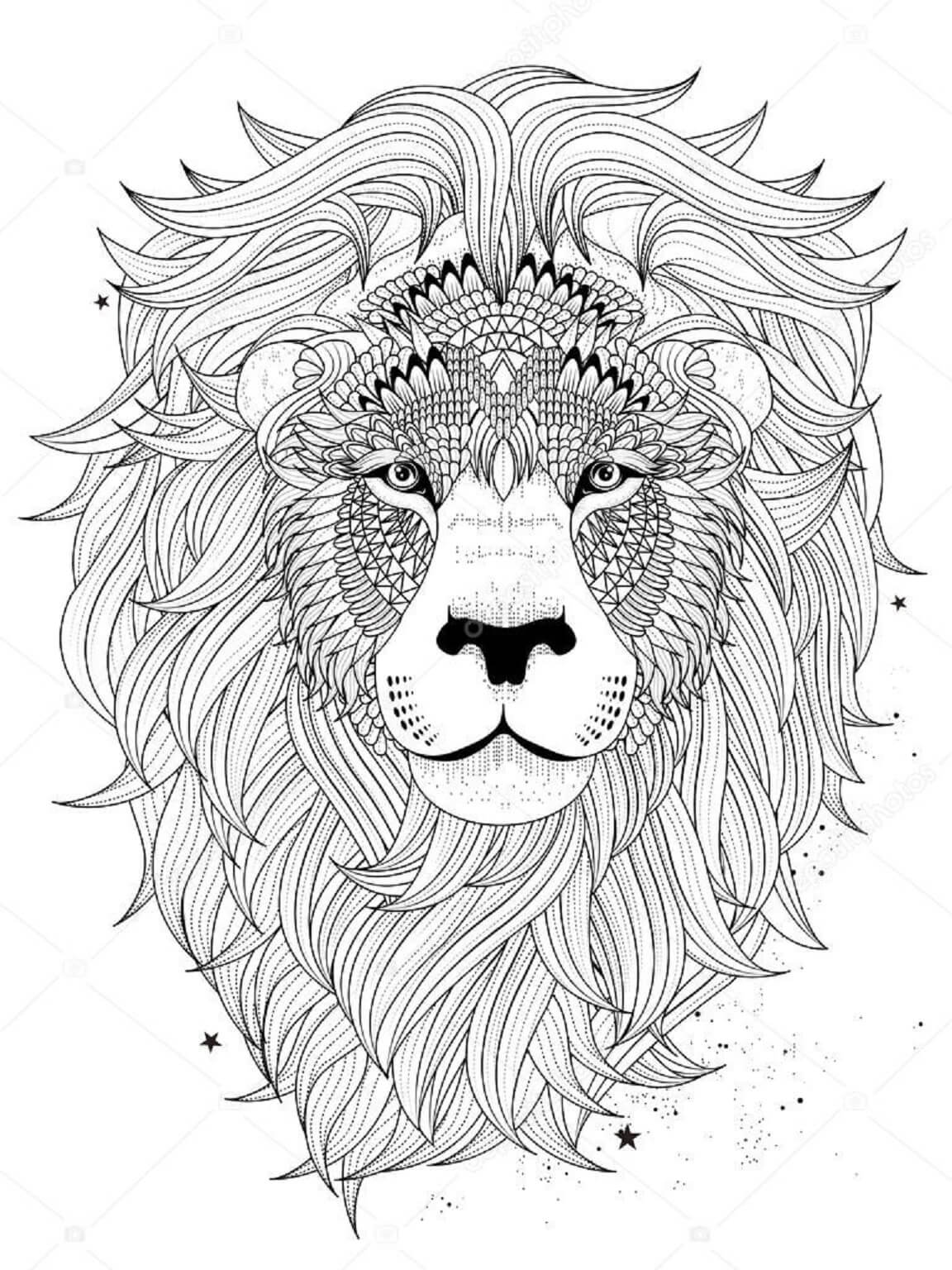 Mandala Lion Coloring Page - Sheet 3 Mandalas