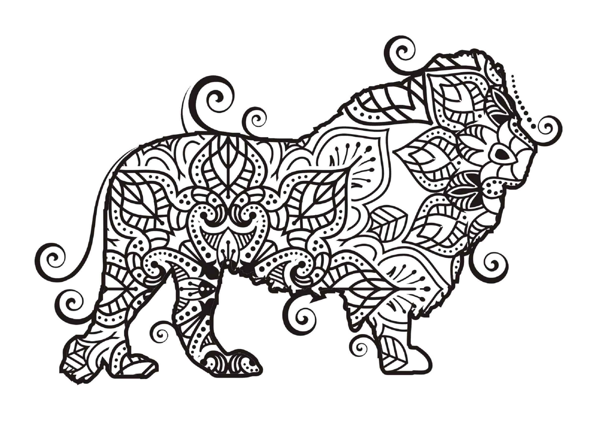 Mandala Lion Coloring Page - Sheet 8 Mandalas