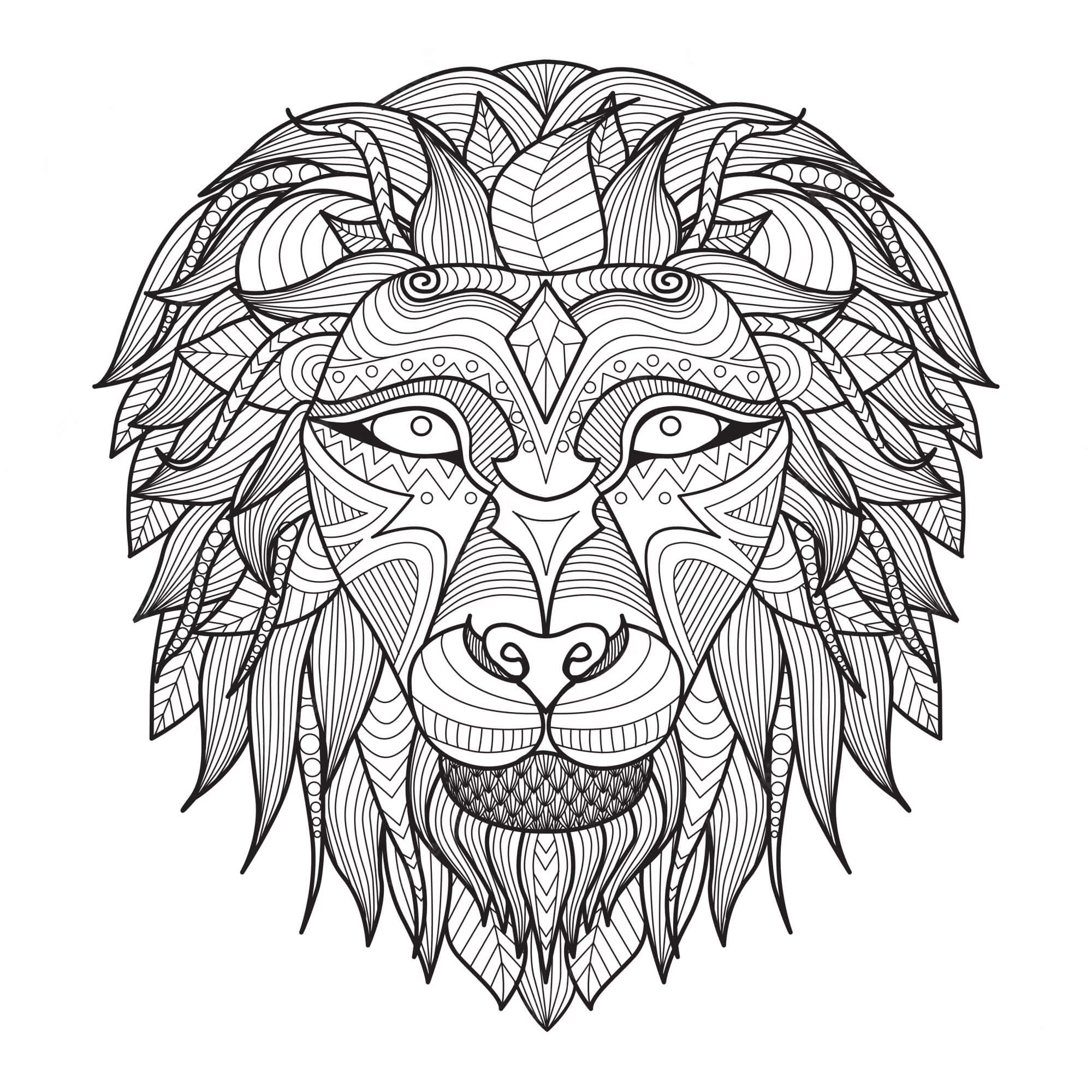 Mandala Lion Coloring Page - Sheet 9 Mandalas