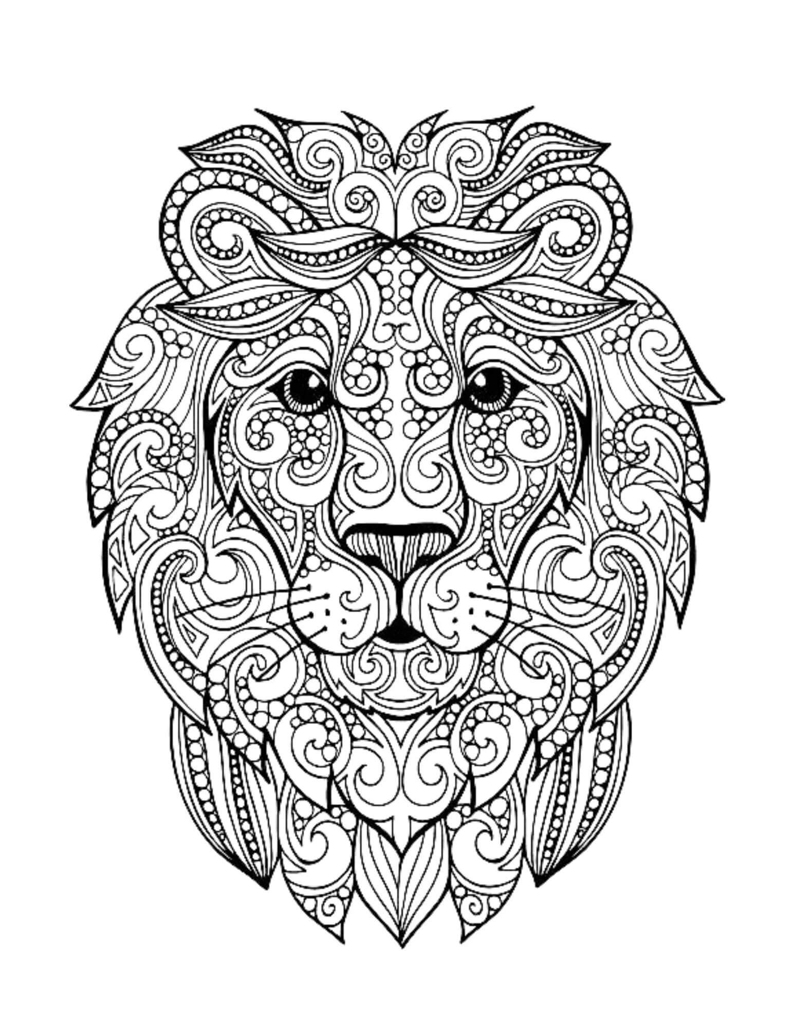 Mandala Lion Face Coloring Page Mandalas
