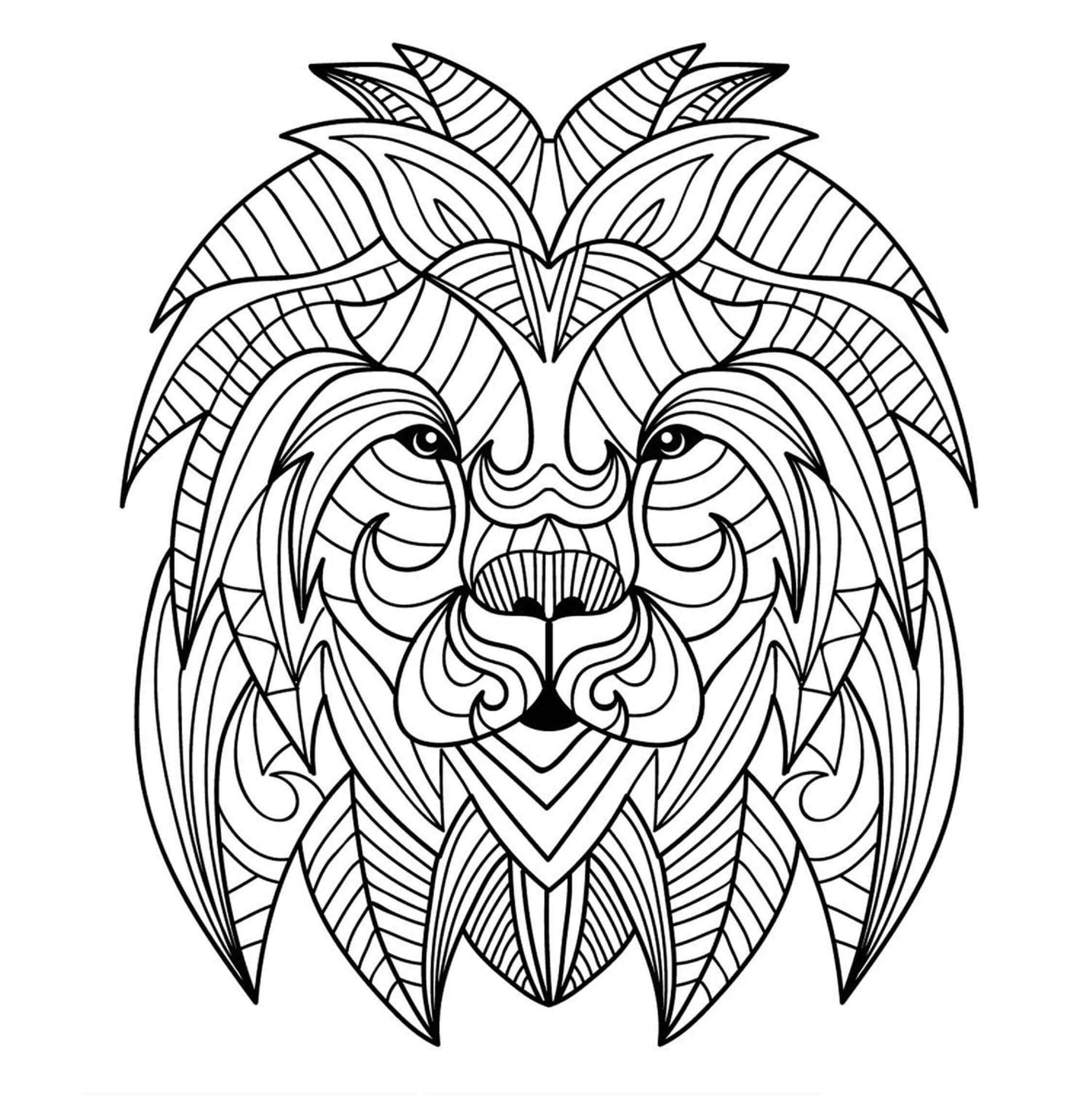 Mandala Lion Head Coloring Page Mandalas