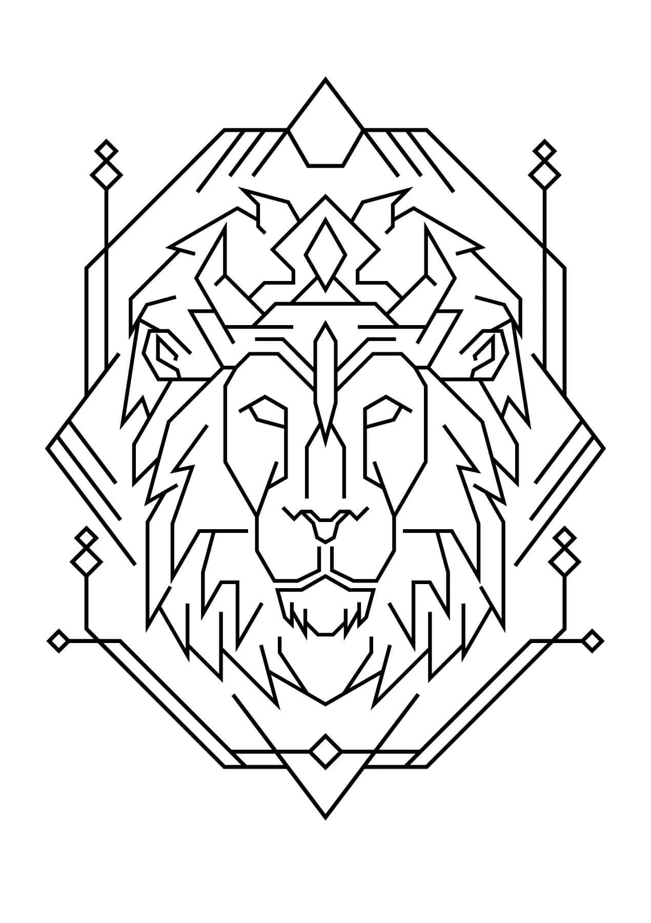Mandala Lion Logo Coloring Page Mandalas