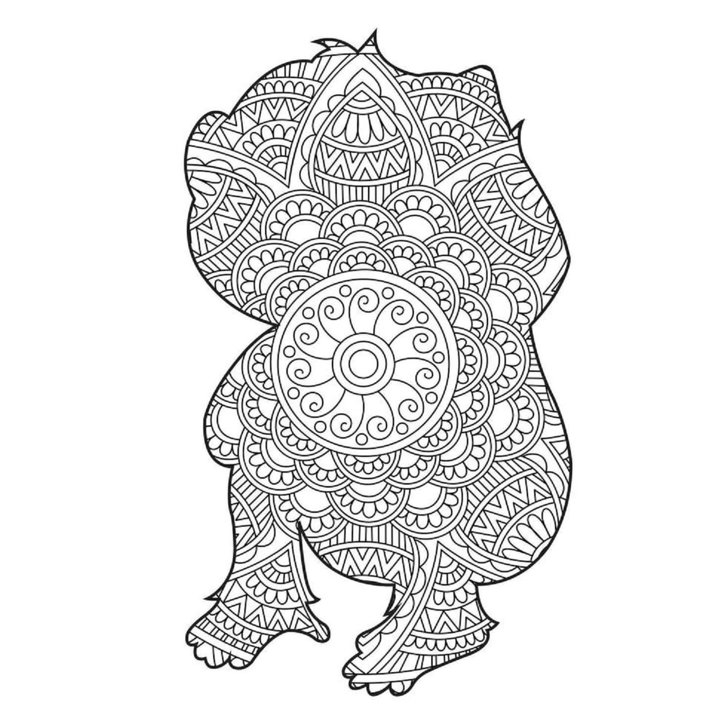 Mandala Monkey Coloring Page – Sheet 5 Mandala