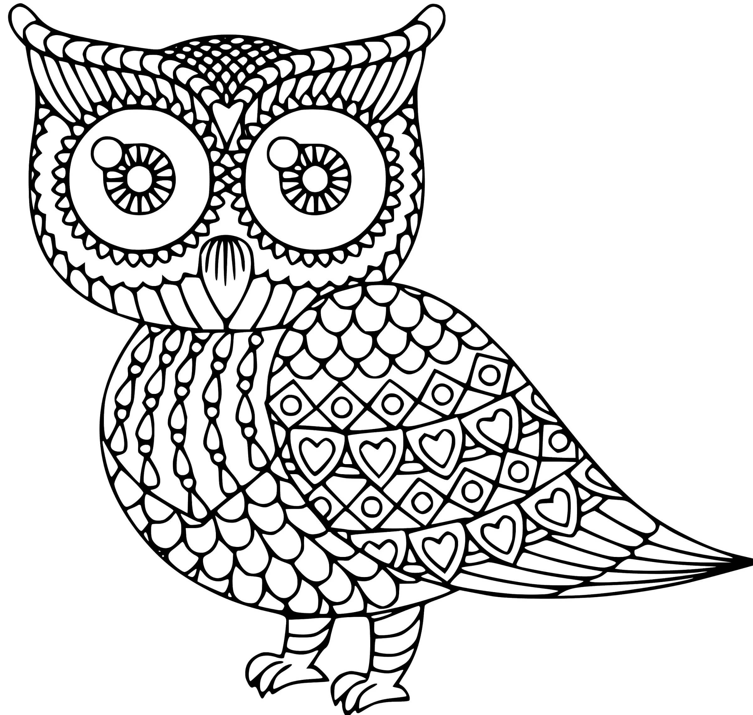 Mandala Owl Coloring Page - Sheet 3 Mandalas