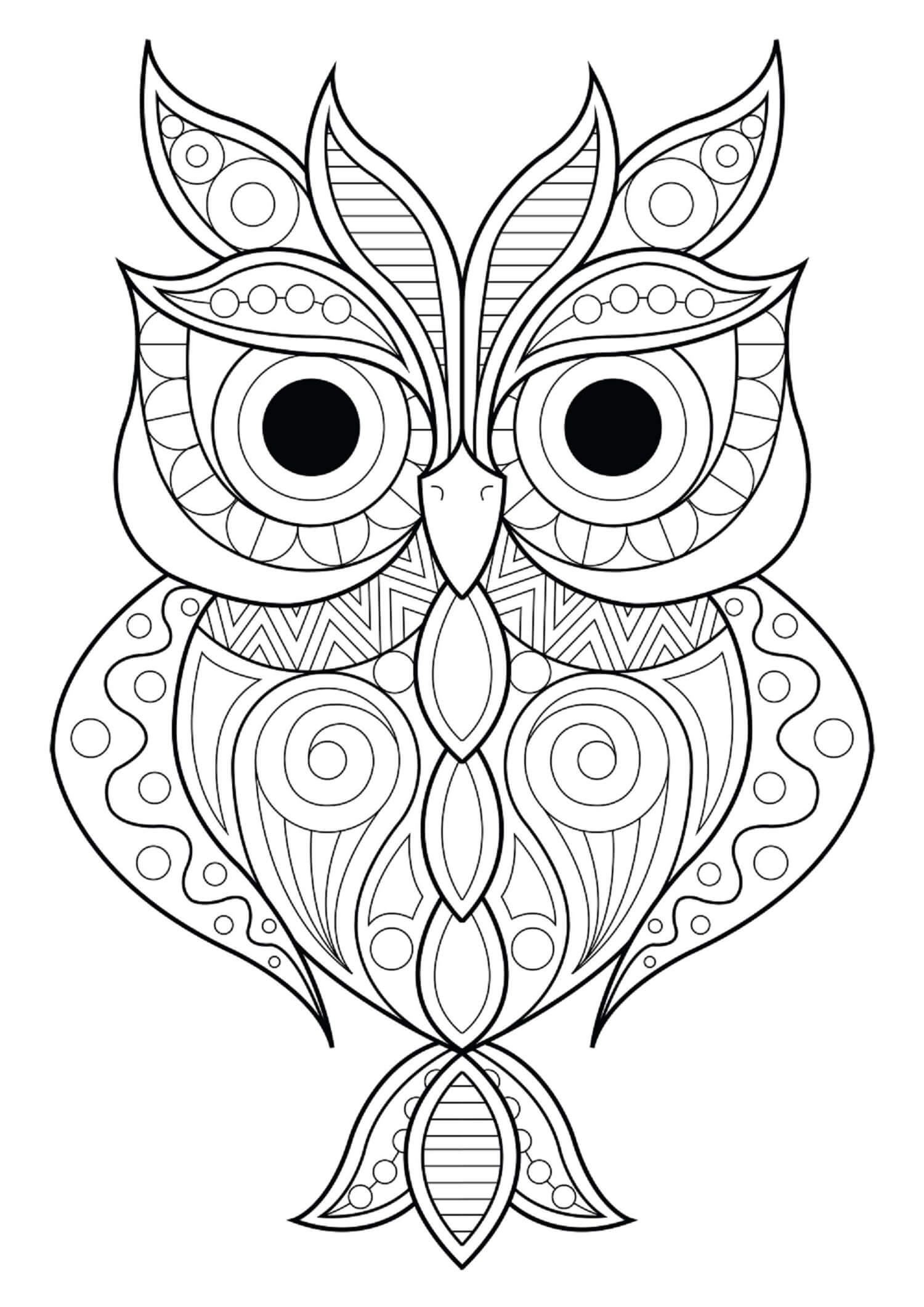 Mandala Owl Coloring Page - Sheet 4 Mandalas