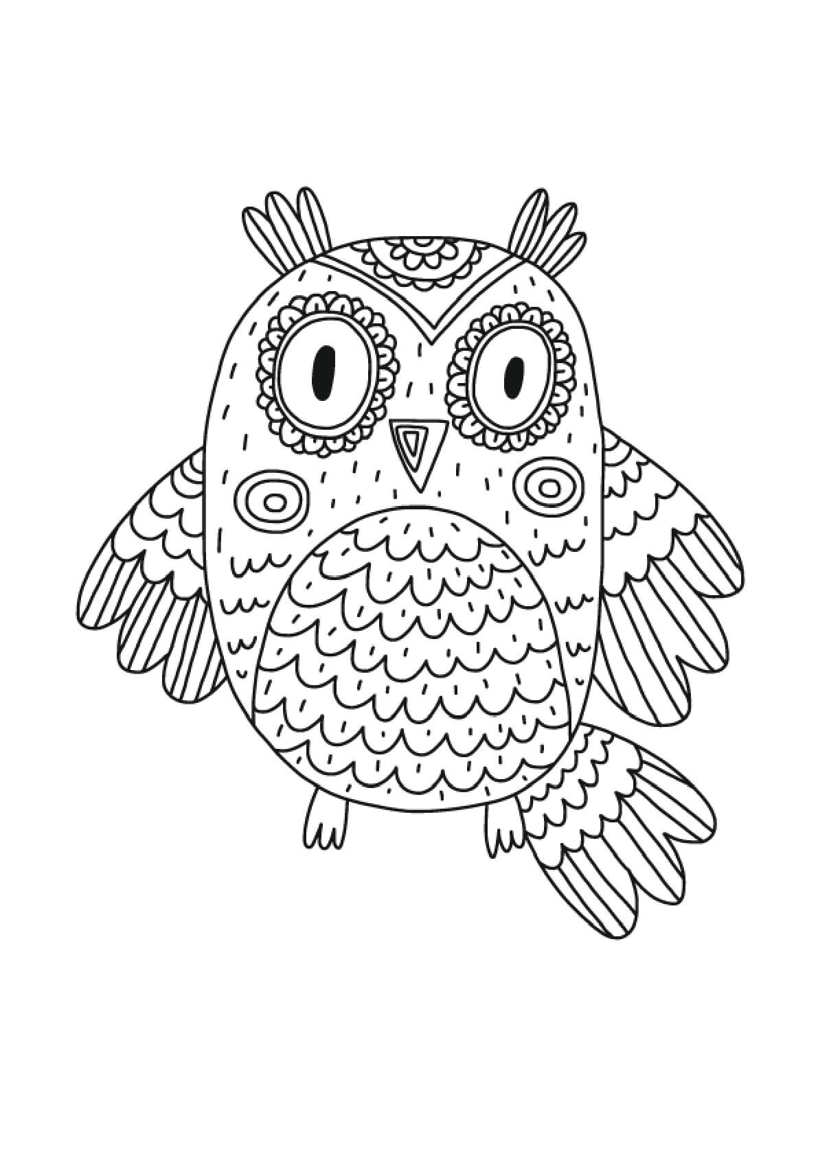 Mandala Owl Coloring Page - Sheet 7 Mandalas