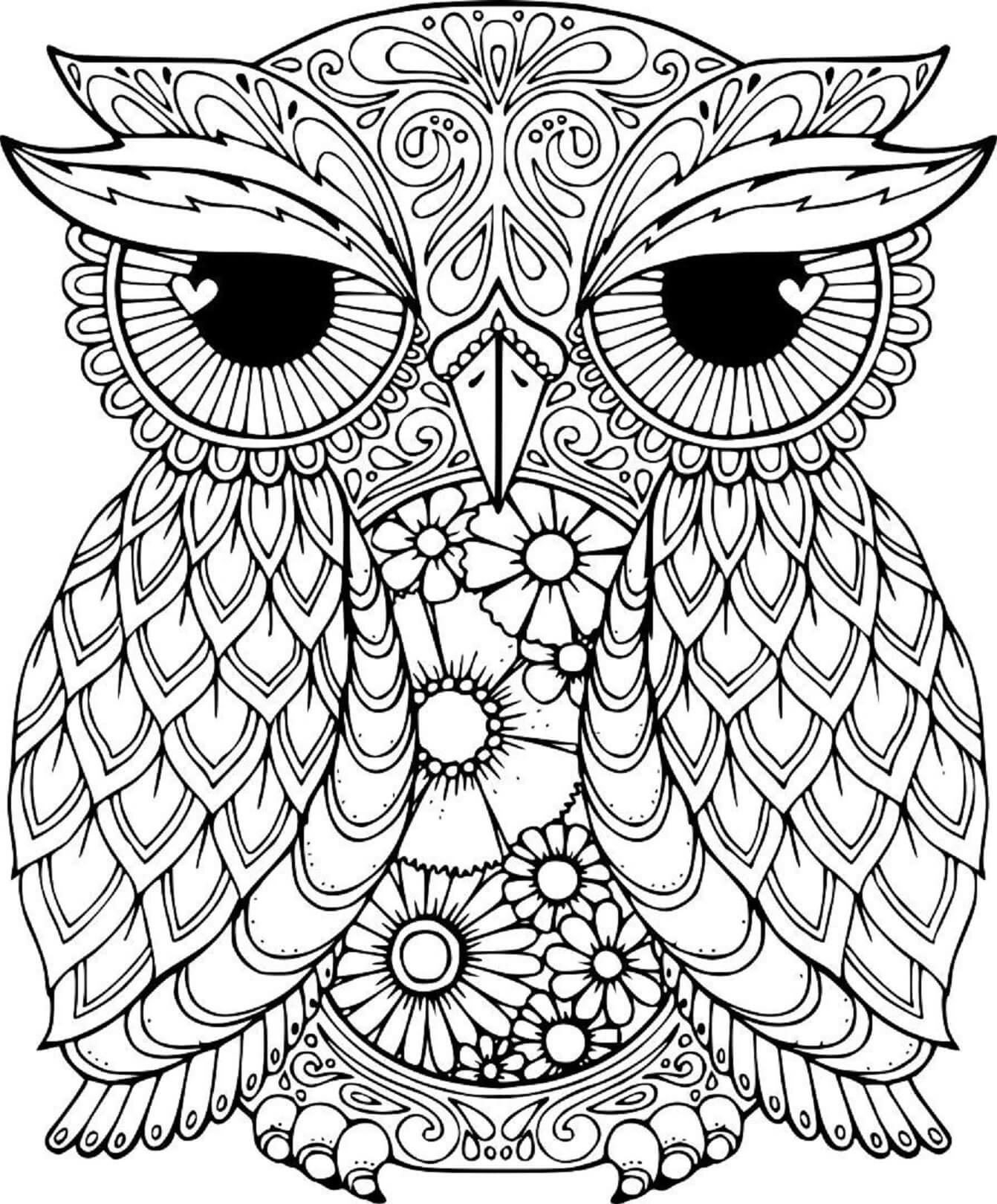 Mandala Owl Standing Coloring Page Mandalas