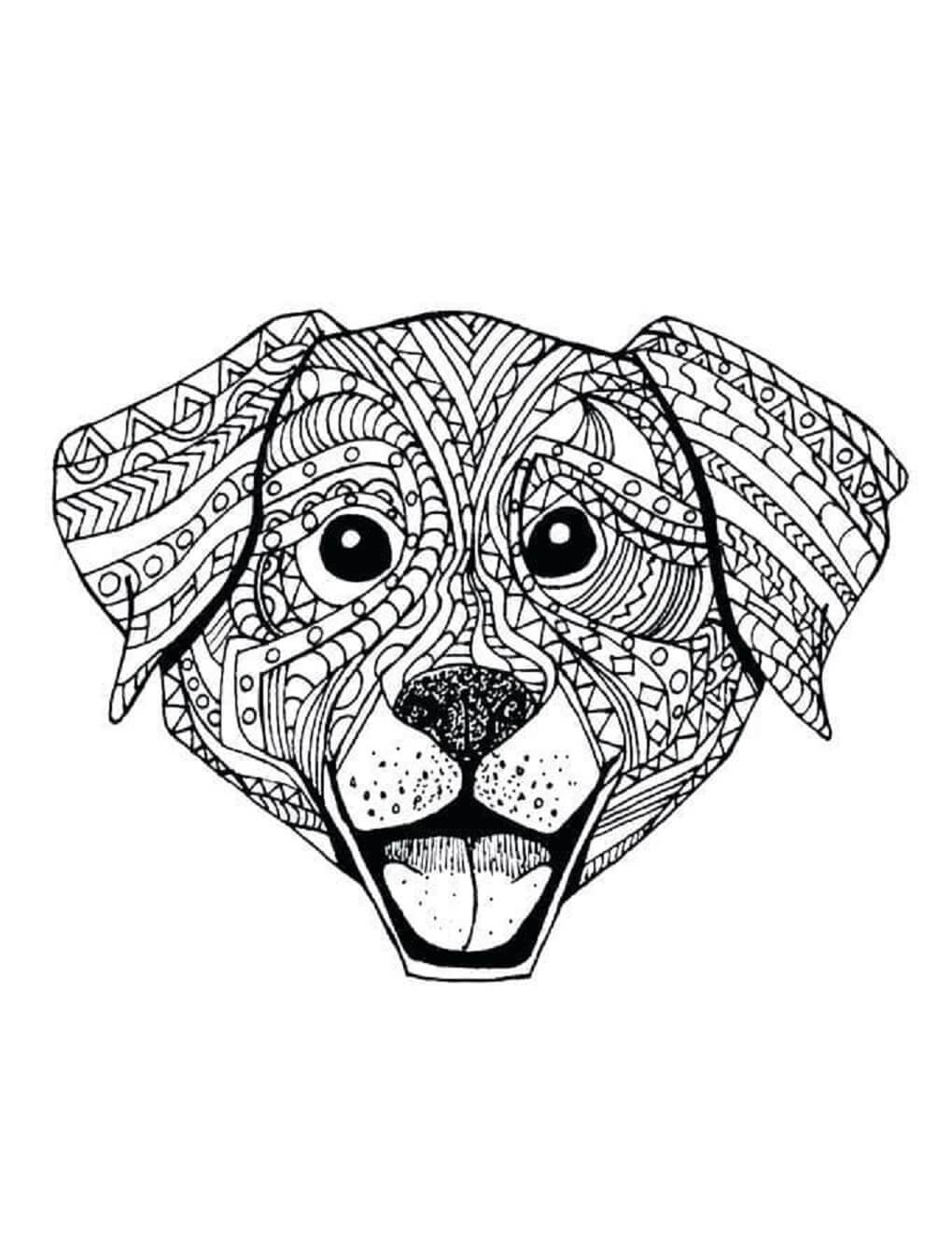 Mandala Portrait of Dog Coloring Page Mandala