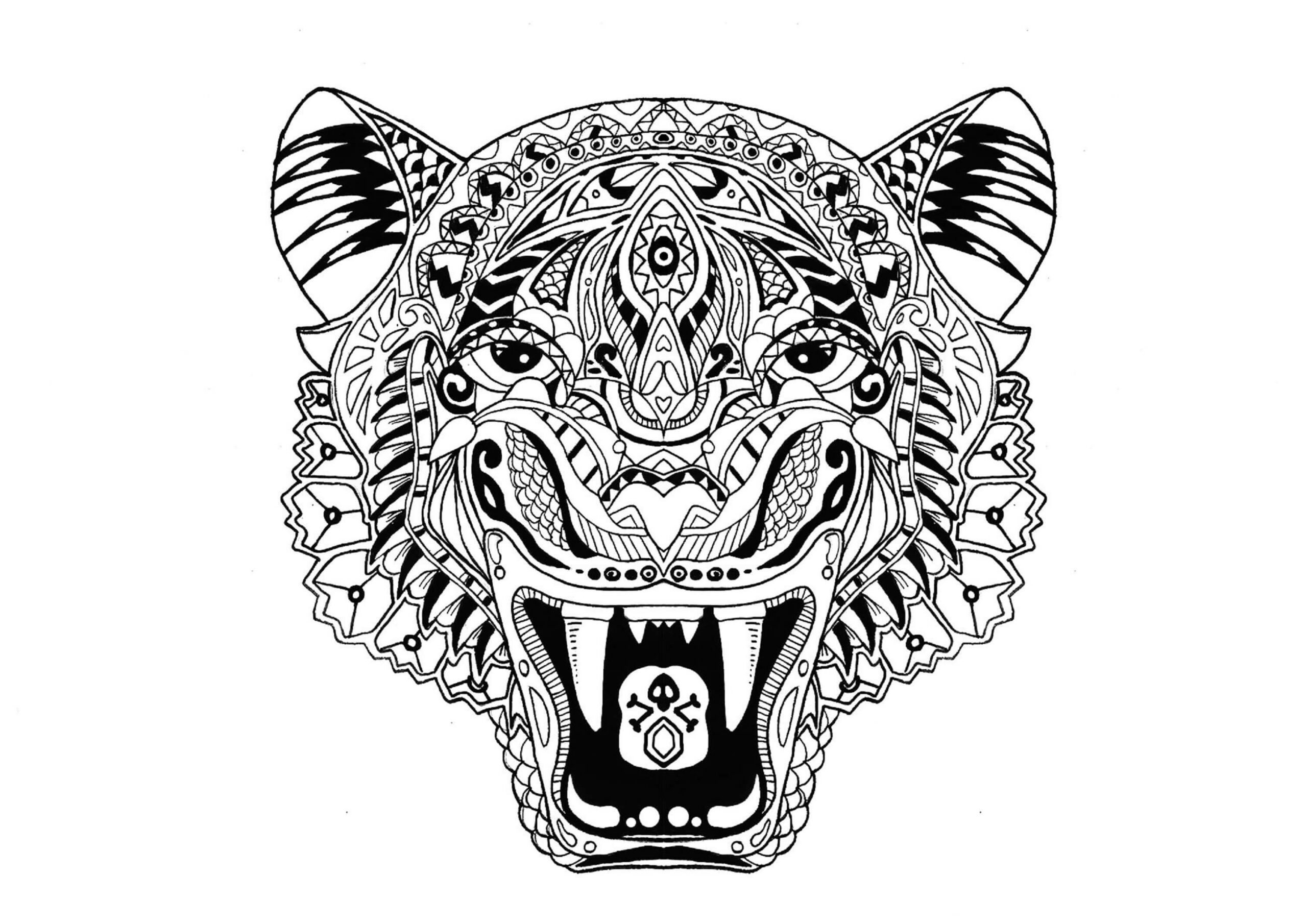 Mandala Tiger Coloring Page – Sheet 1 Mandala