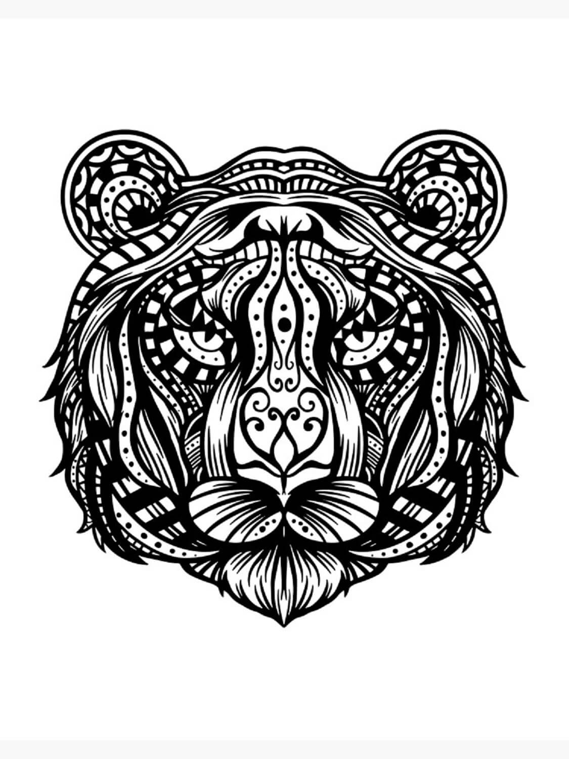 Mandala Tiger Coloring Page - Sheet 10 Mandalas